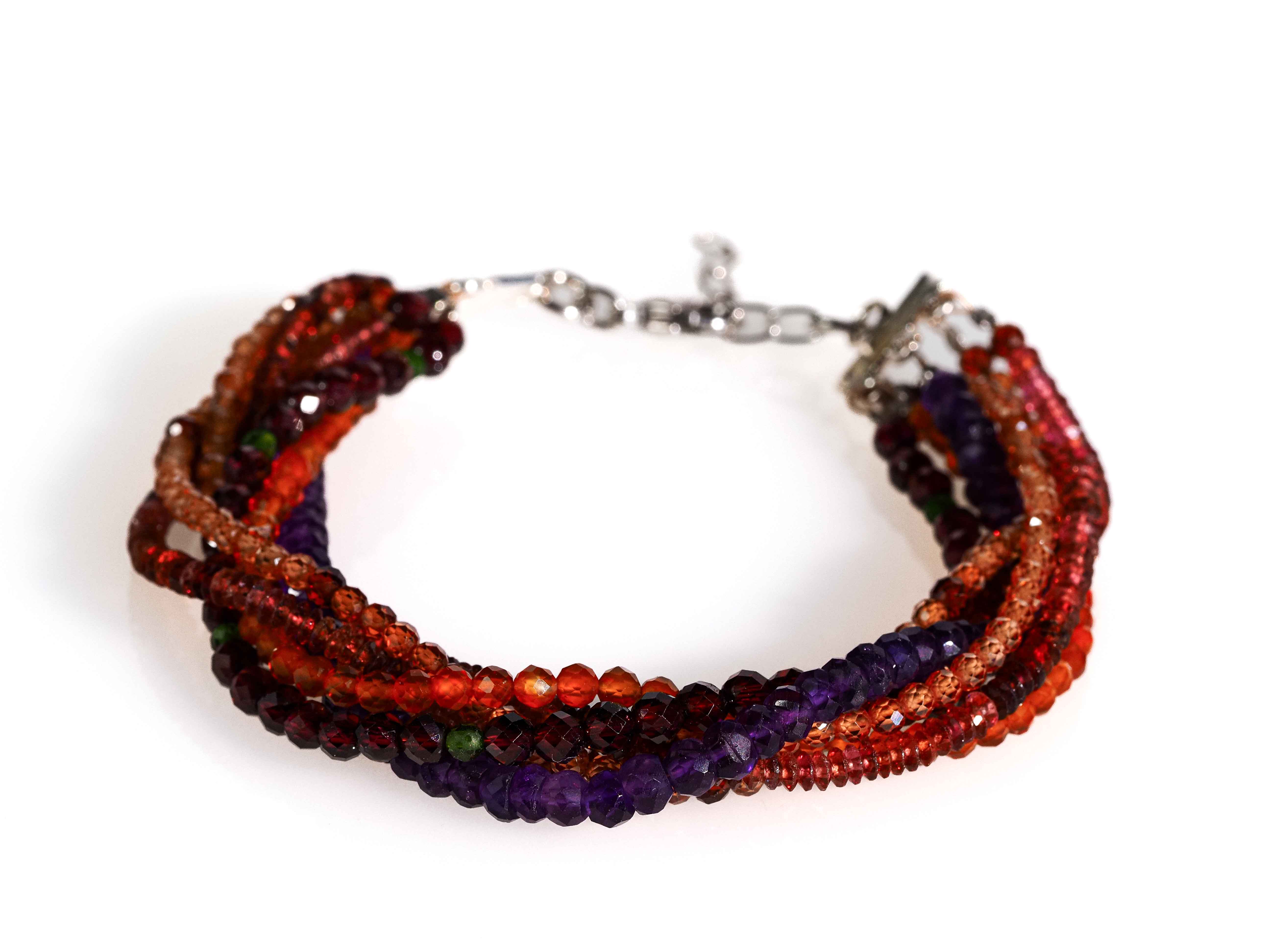 Armband Granat mehrreihig 925er Silber - elstardesign