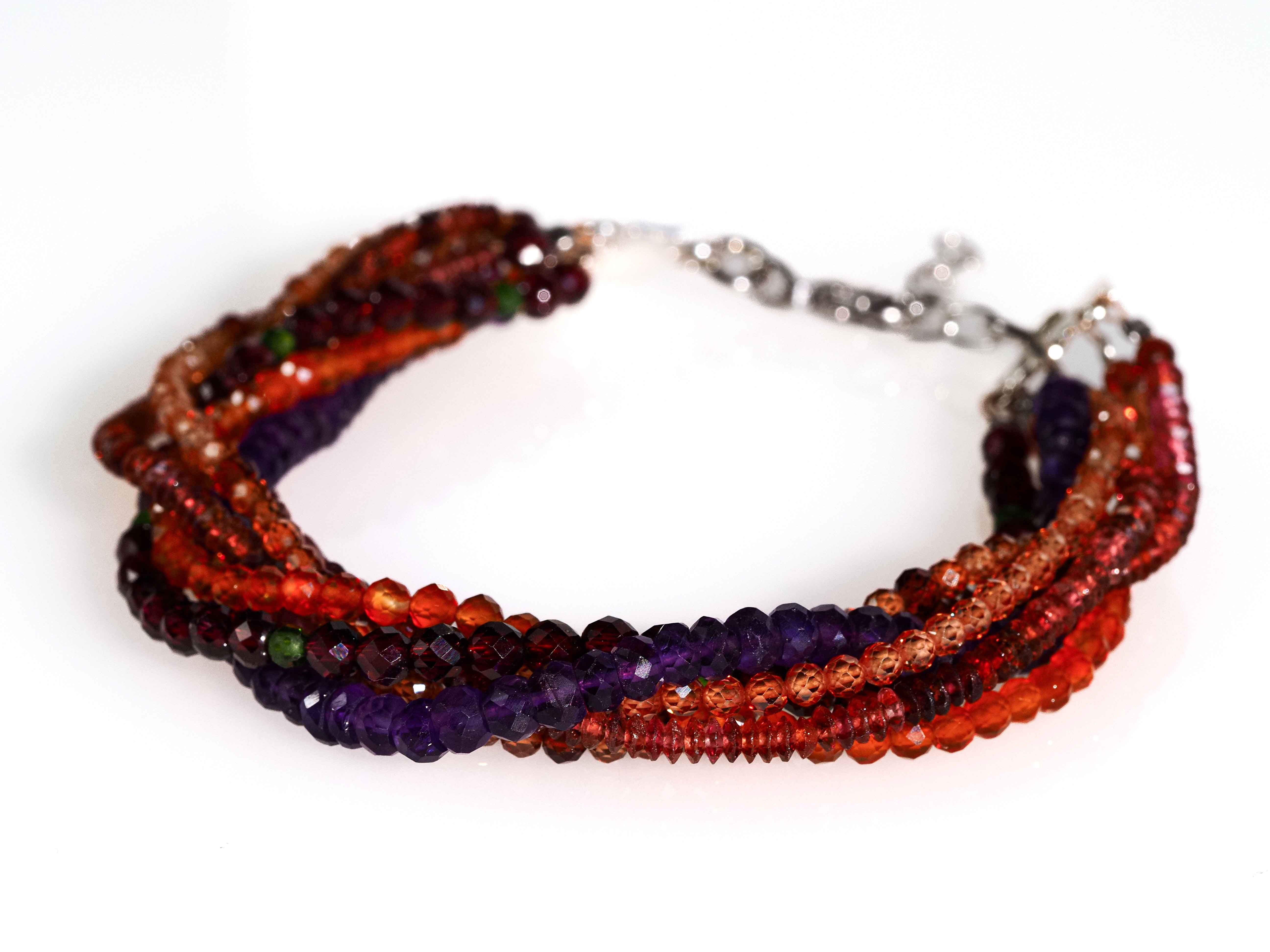 Armband Granat mehrreihig 925er Silber - elstardesign