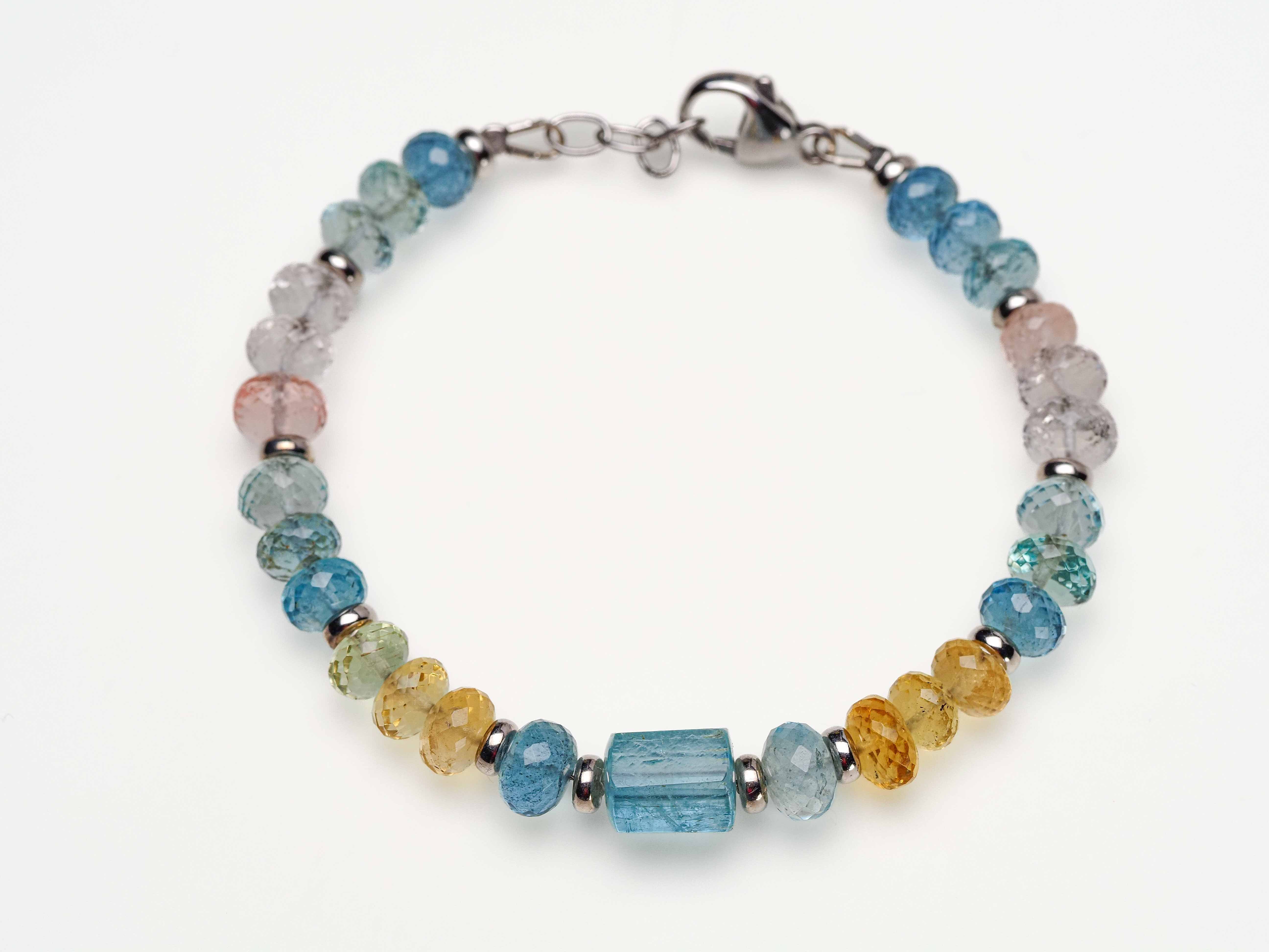 Aquamarin Armband mit Heliodor & Morganit - elstardesign
