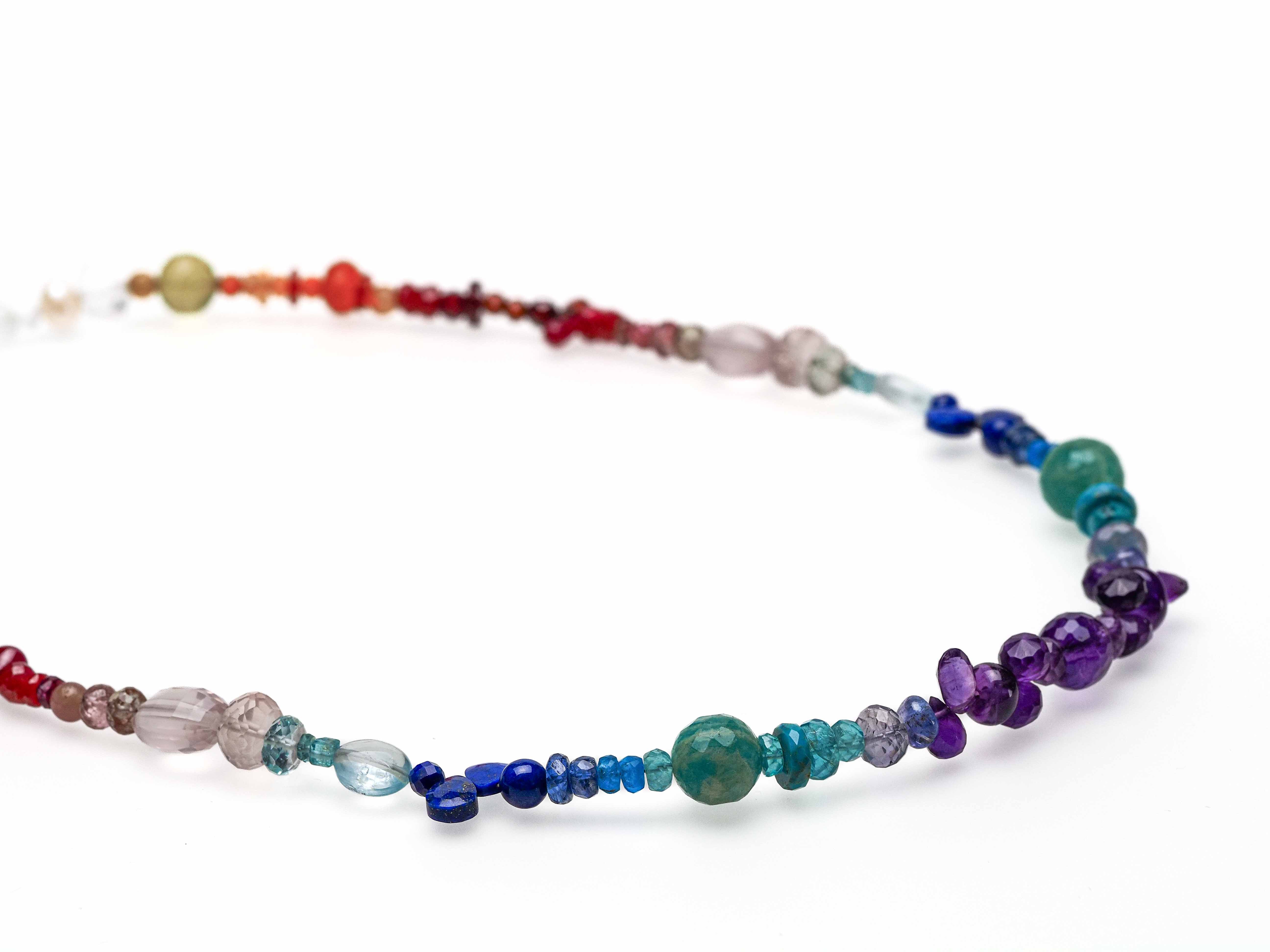 Colorful gemstone necklace length 44cm Chakra necklace