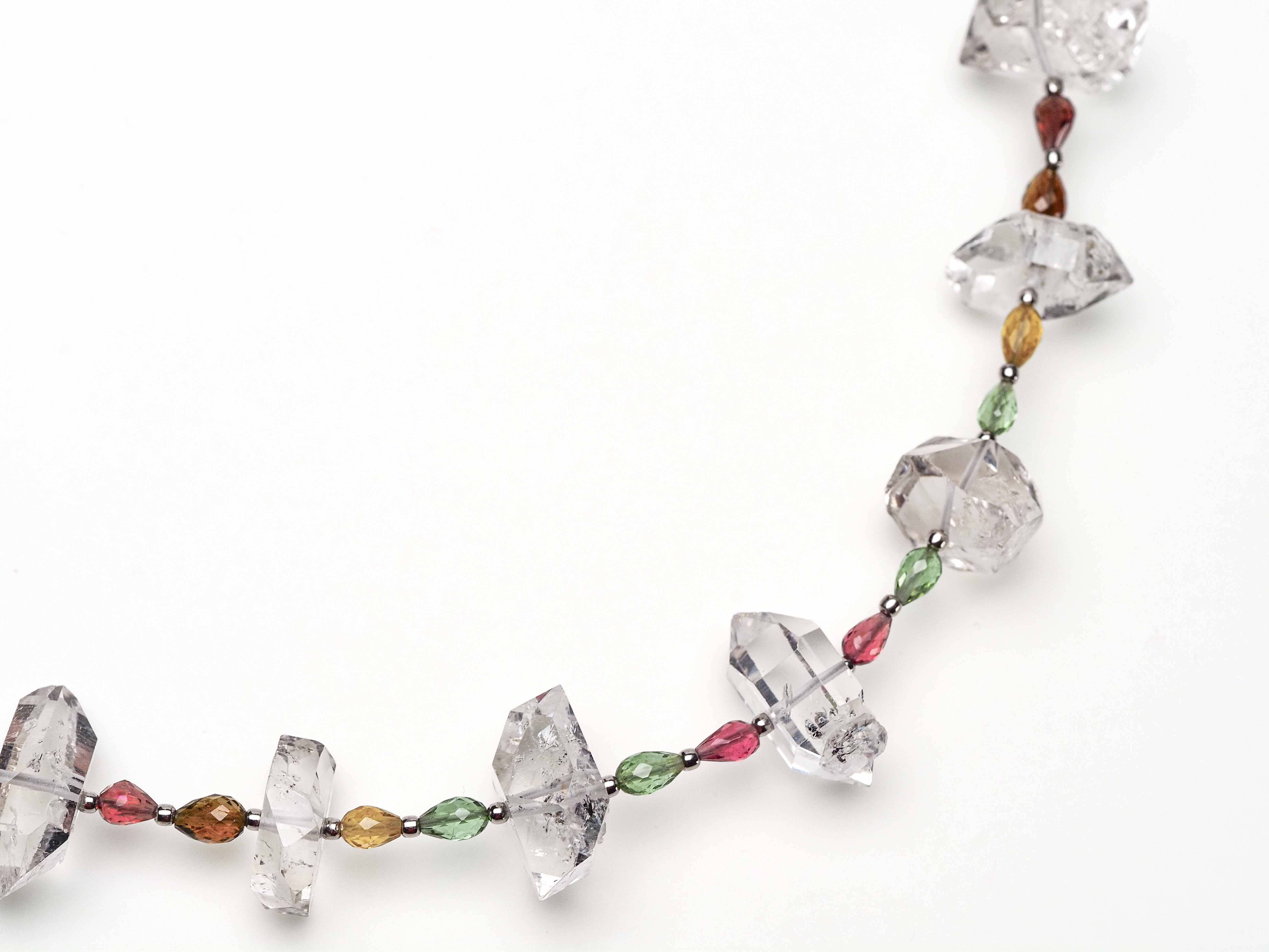 Herkimer Kette Doppelender mit Turmalin - elstardesign