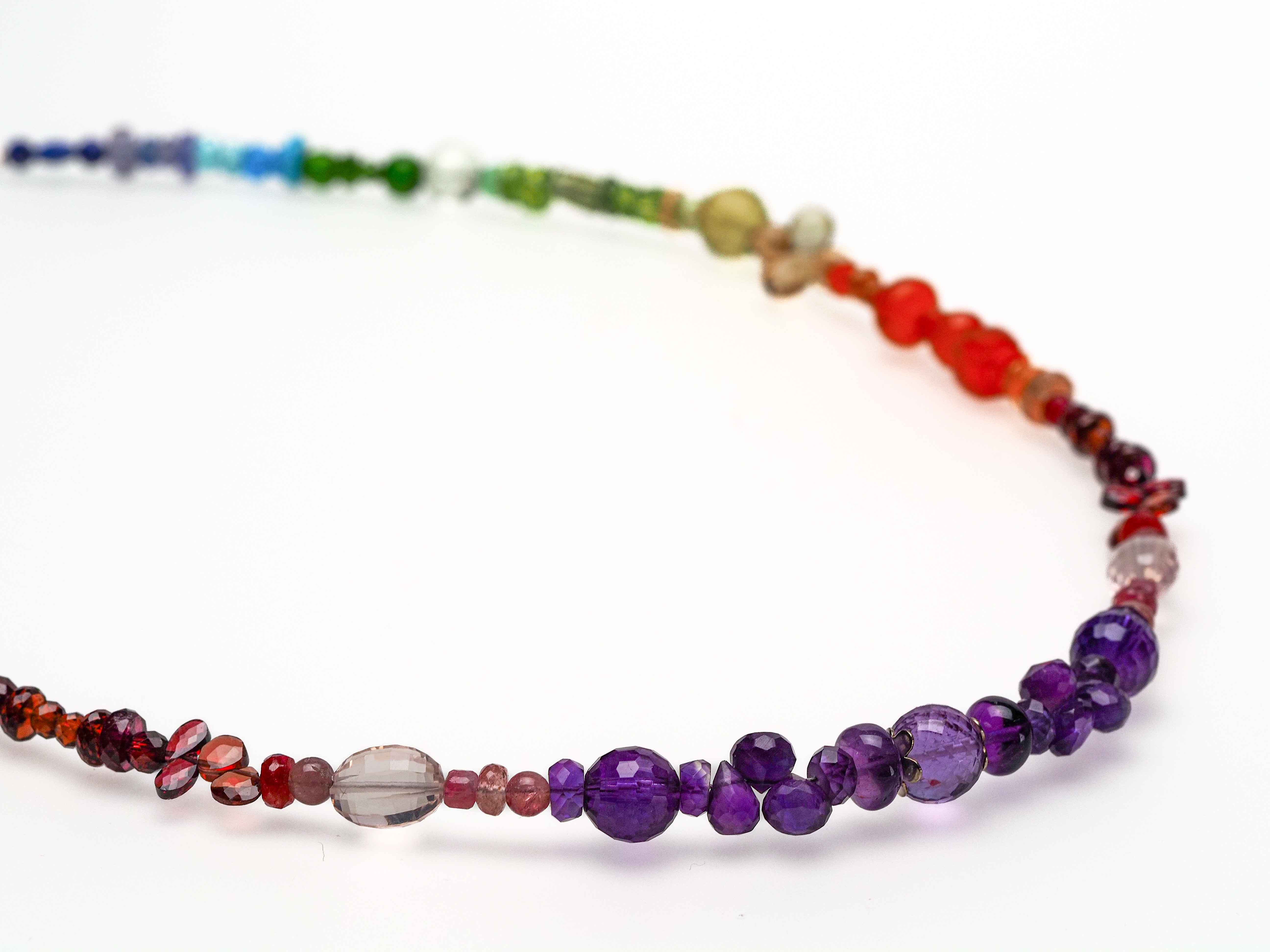 Colorful gemstone necklace colorful energy chakra necklace