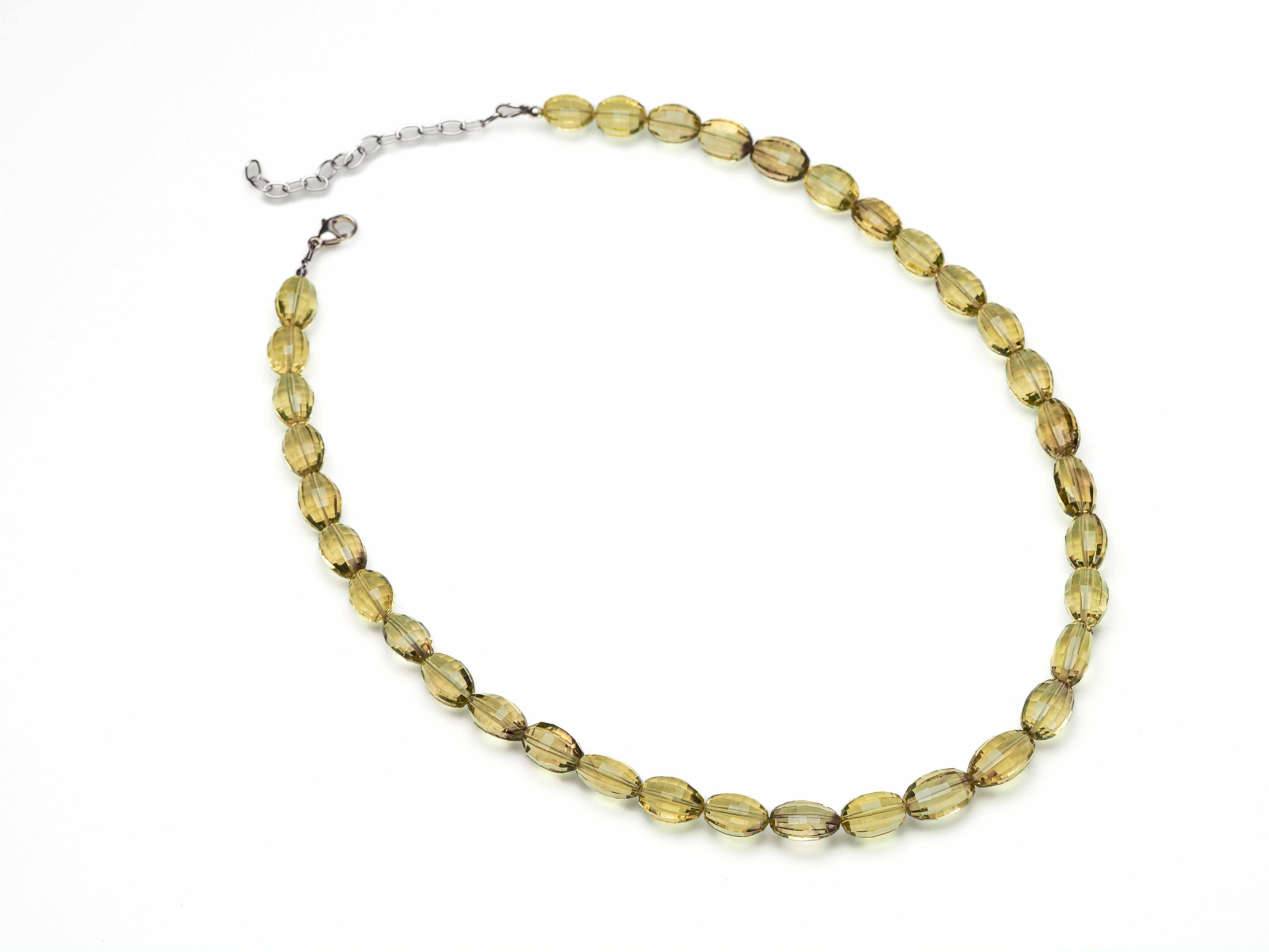 Citrin Kette 45cm plus 6cm Sterling Silber facettiert