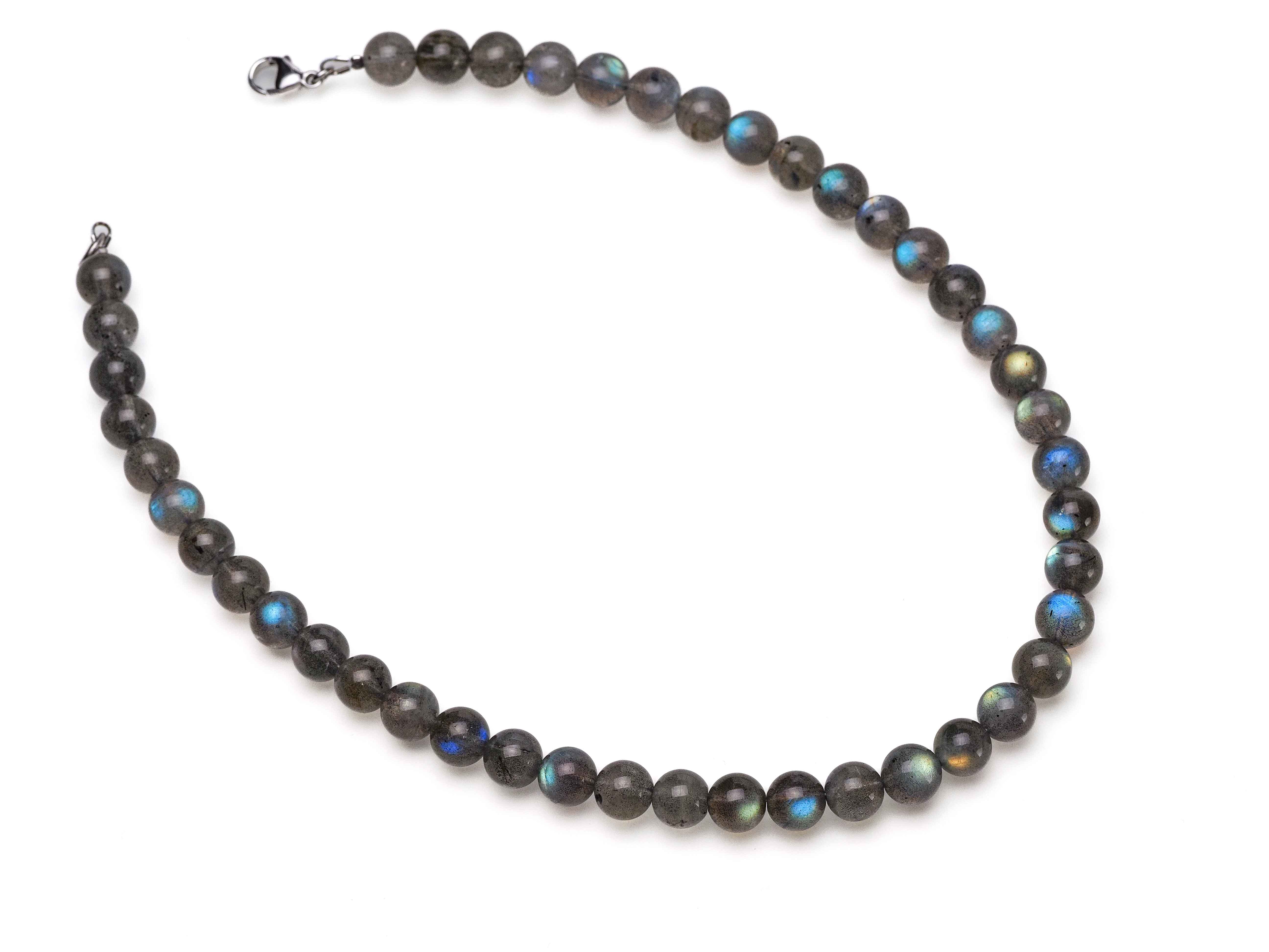 Labradorit Kette 925er Silber Verschluss edel schimmernd - elstardesign