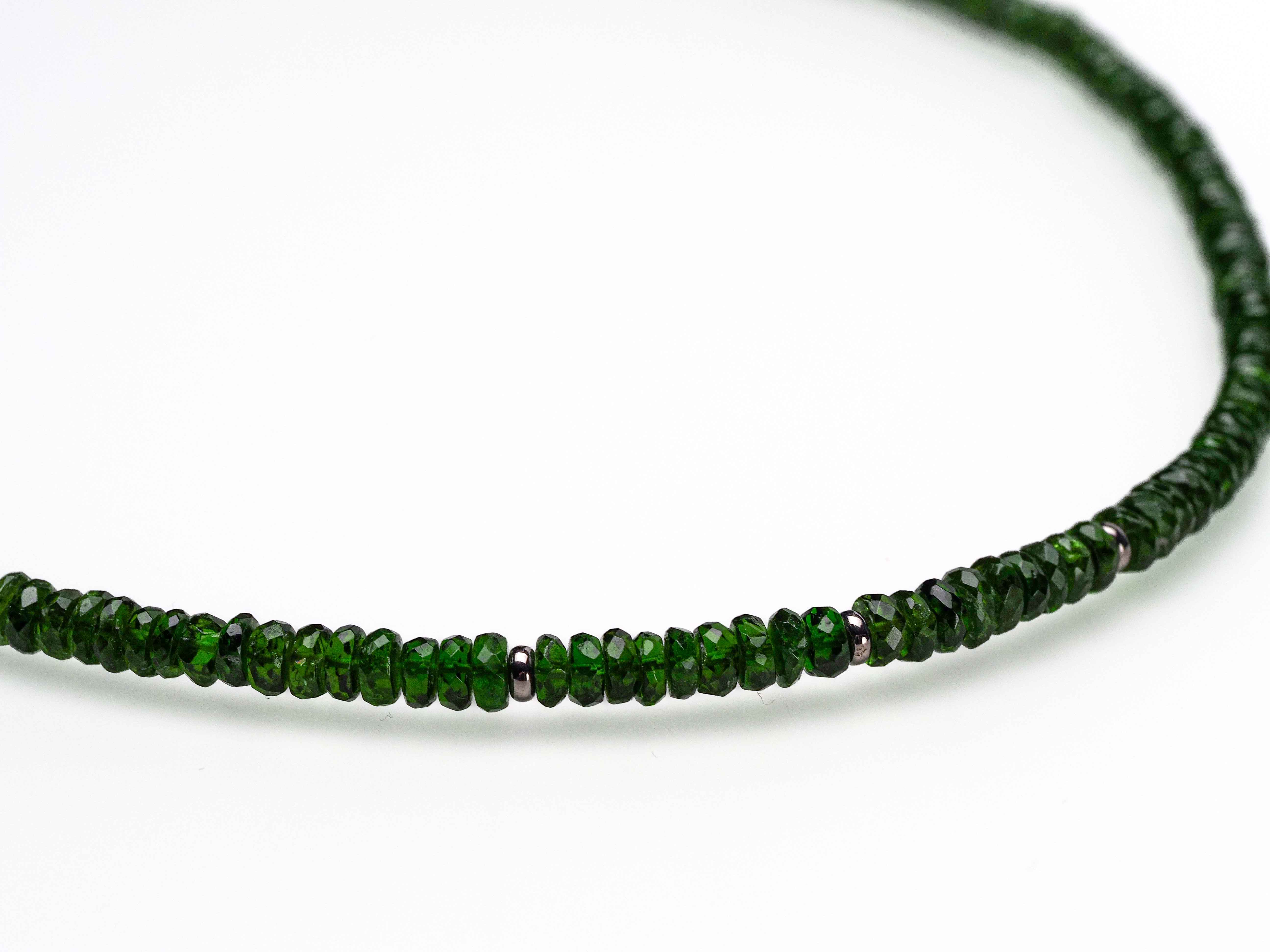 Chromdiopsid Collier grüne Edelstein Kette facettiert - elstardesign
