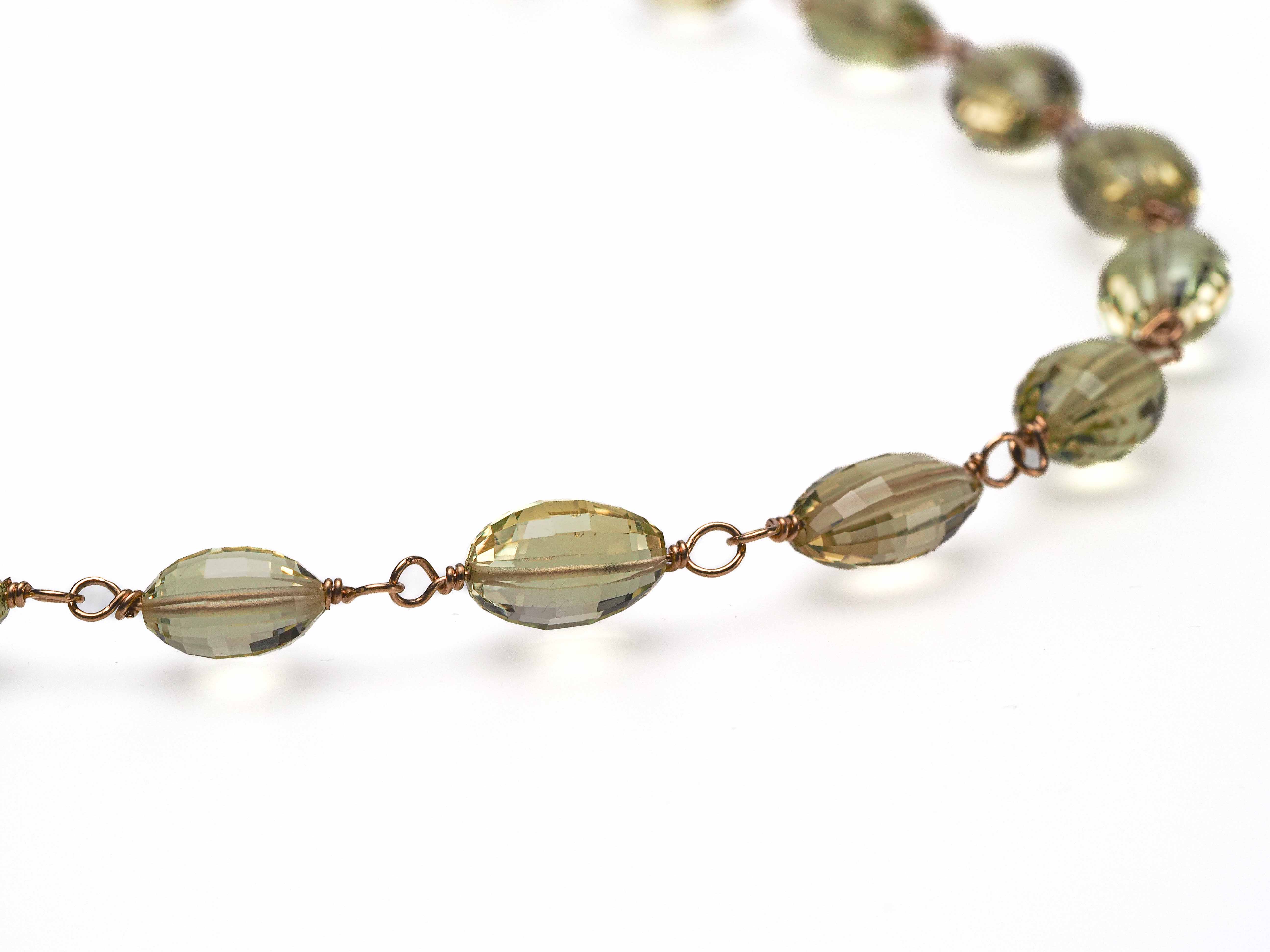 Citrin Rosenkranz Kette Lemon Quarz goldfilled Draht - elstardesign