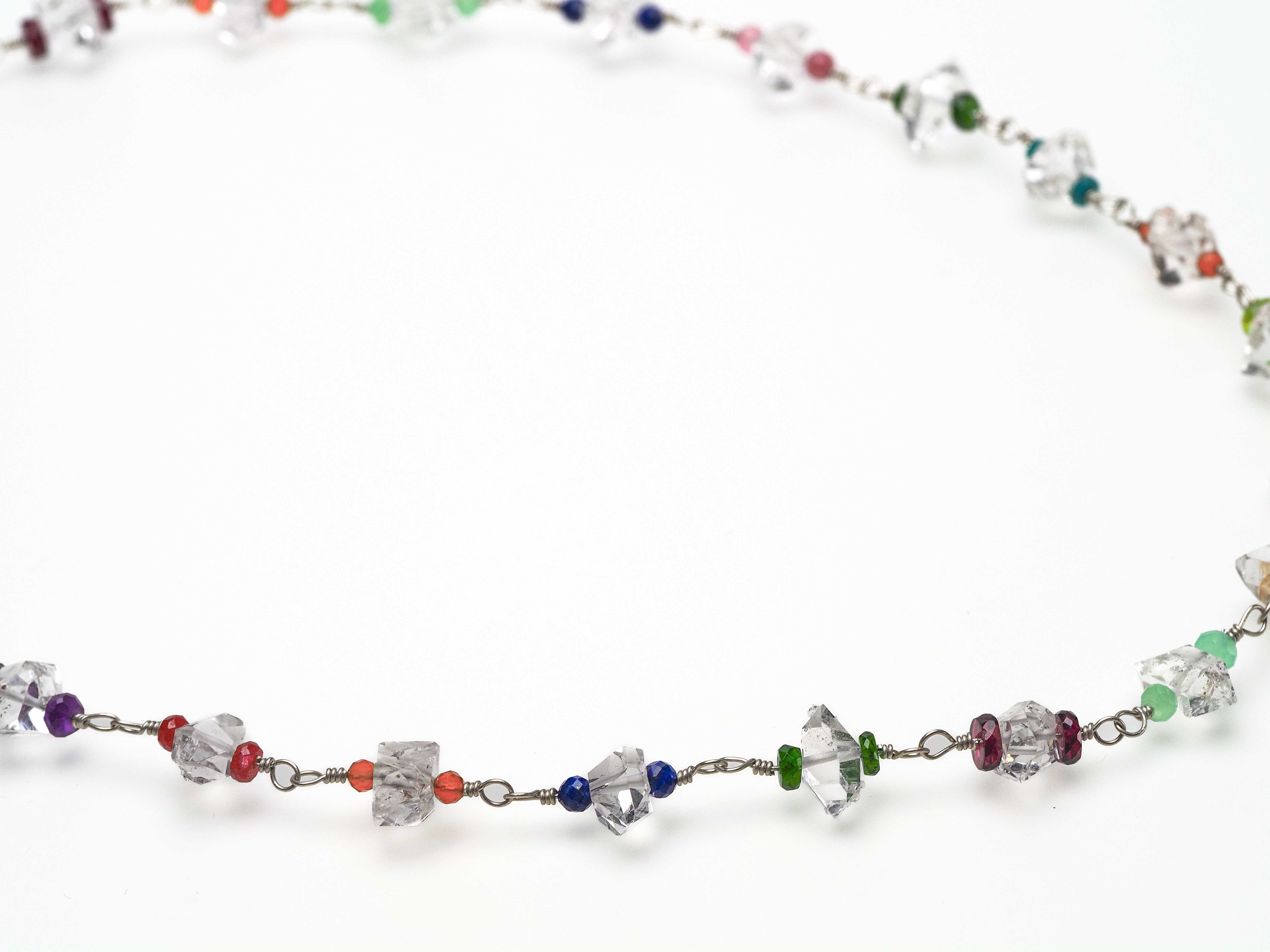 bunte Herkimer Diamant Rosenkranz Kette Turmalin Rubin - elstardesign