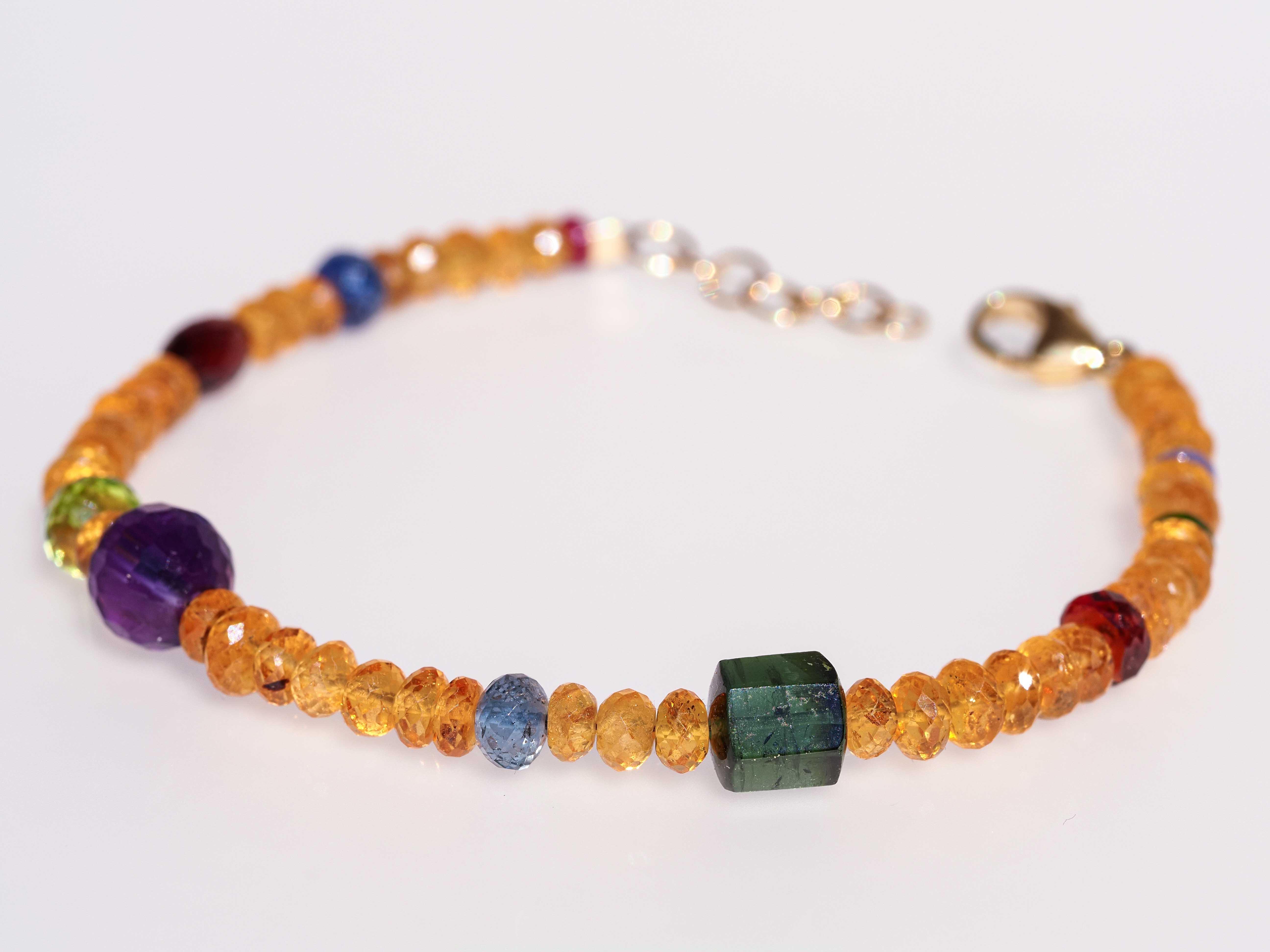 Farbintensives Edelstein Armband echt gold filled - elstardesign