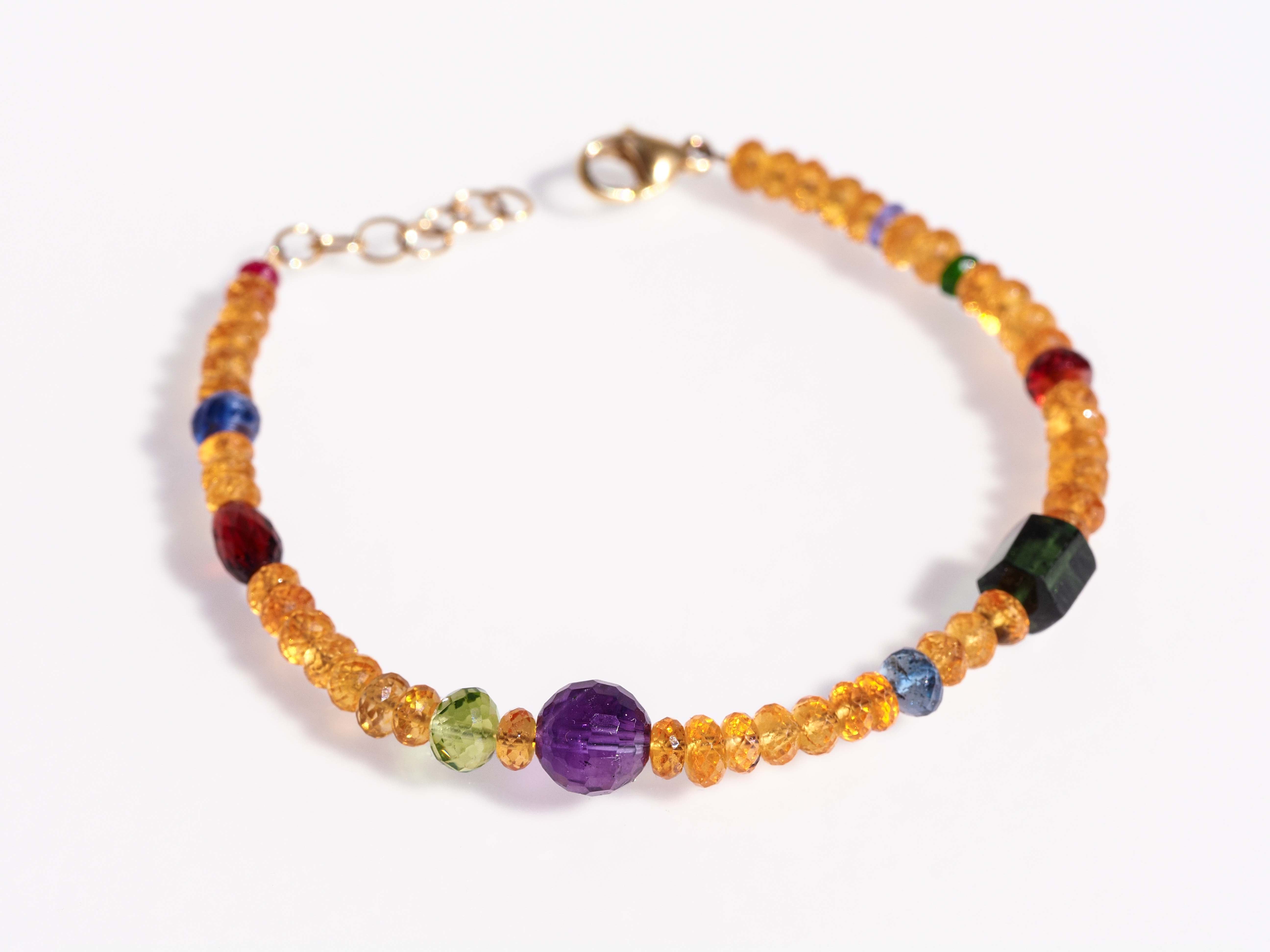 Farbintensives Edelstein Armband echt gold filled - elstardesign
