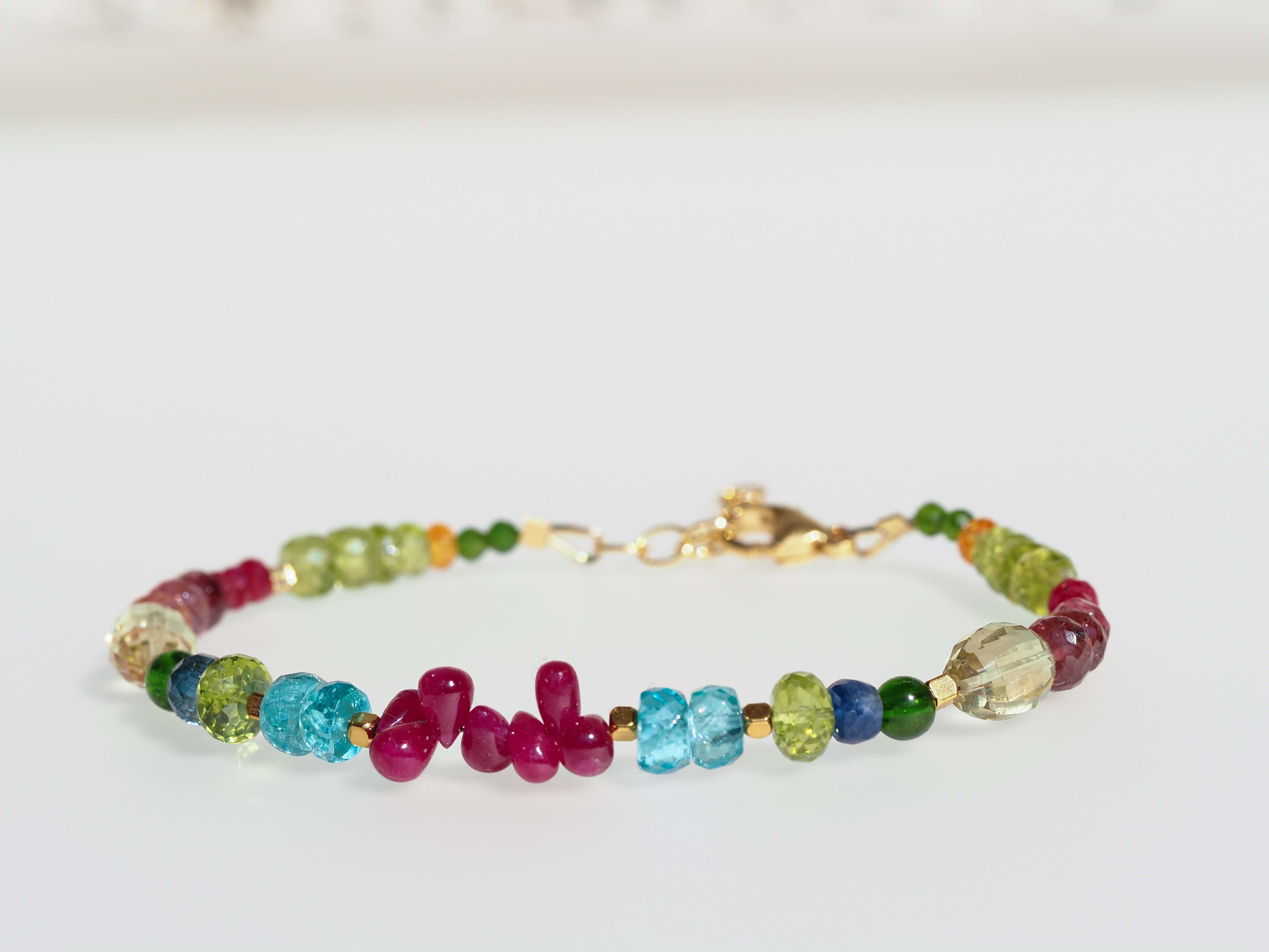 Farbintensives Edelstein Armband echt gold filled - elstardesign