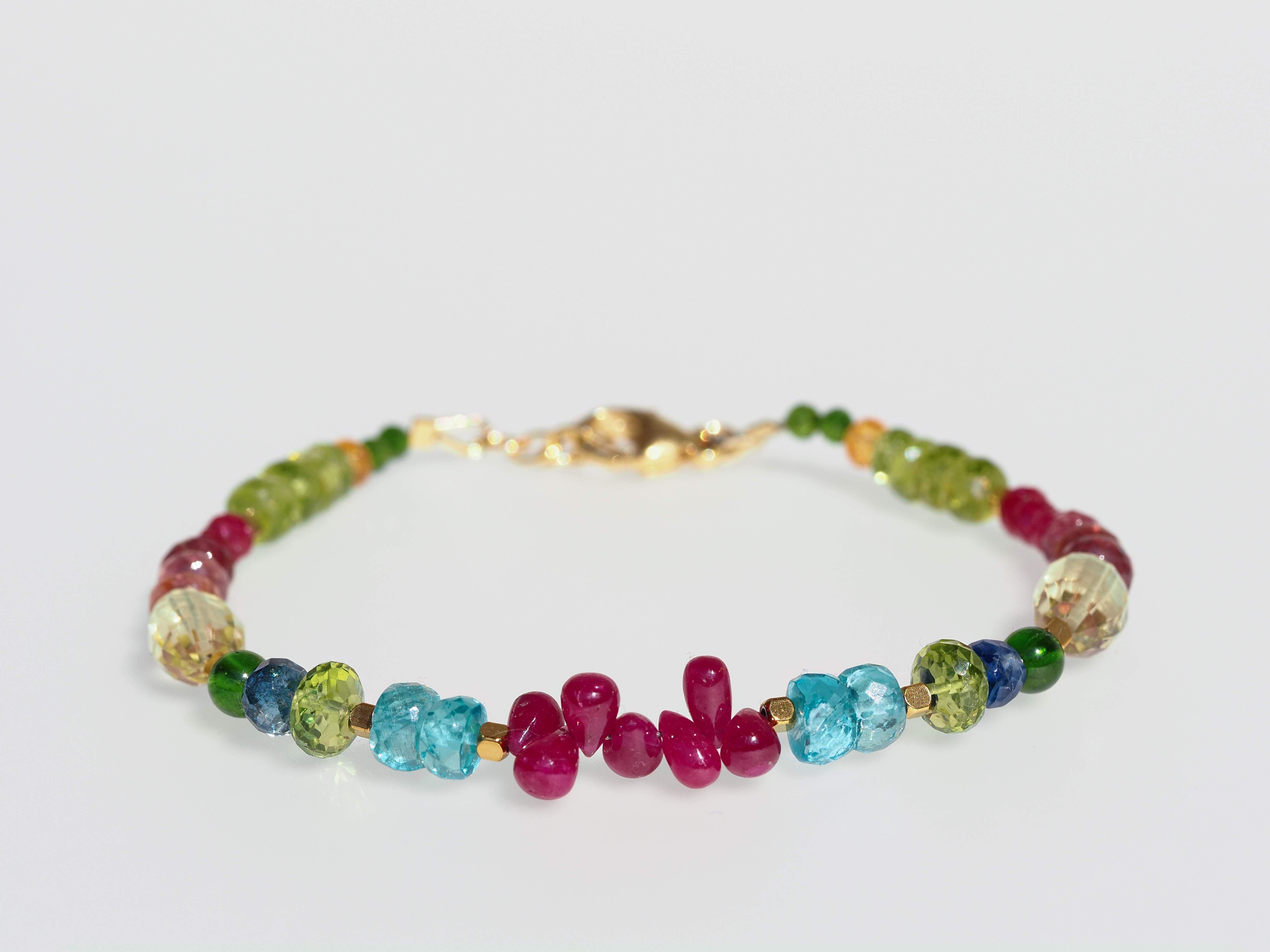 Farbintensives Edelstein Armband echt gold filled - elstardesign