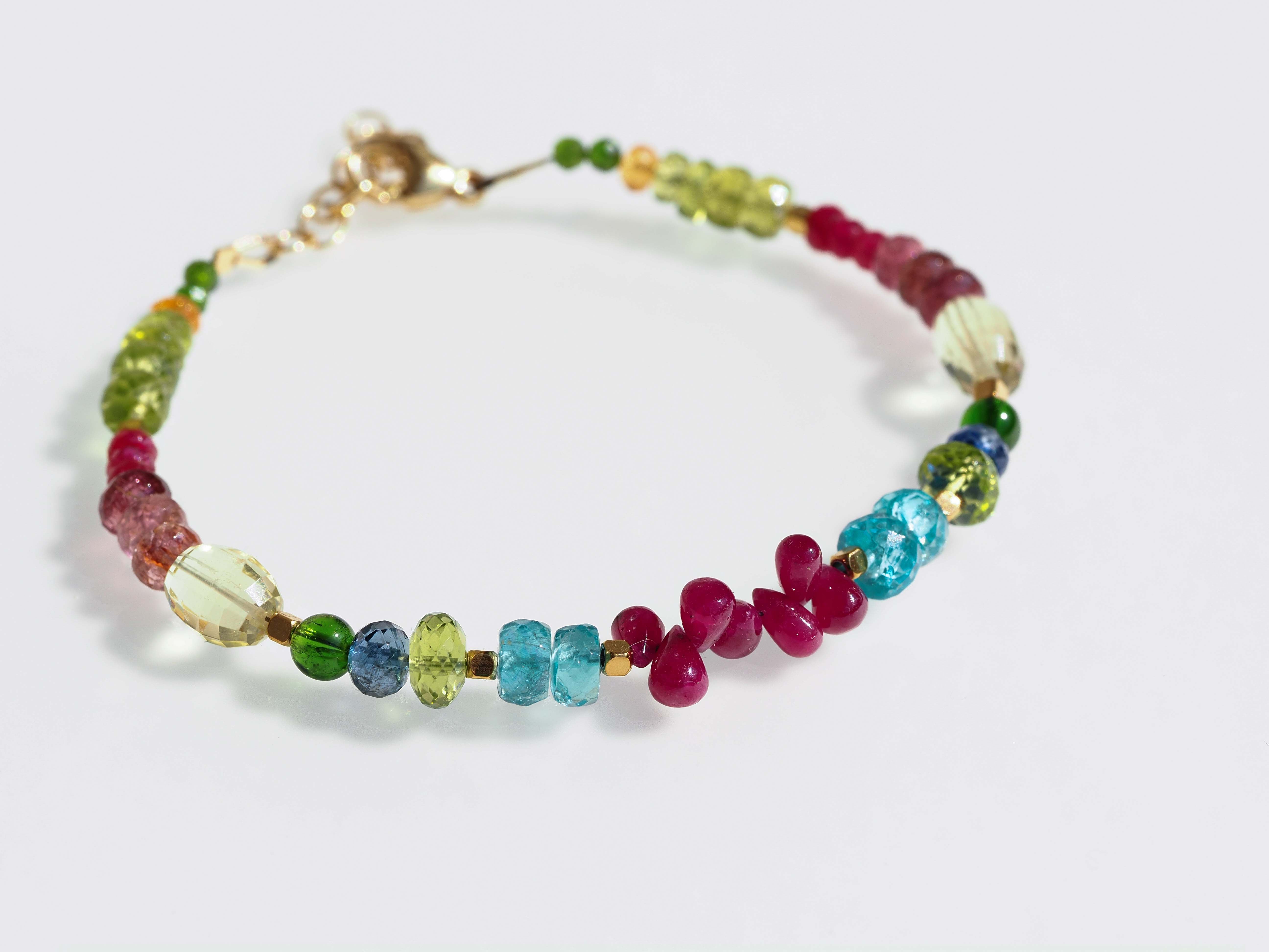 Farbintensives Edelstein Armband echt gold filled - elstardesign