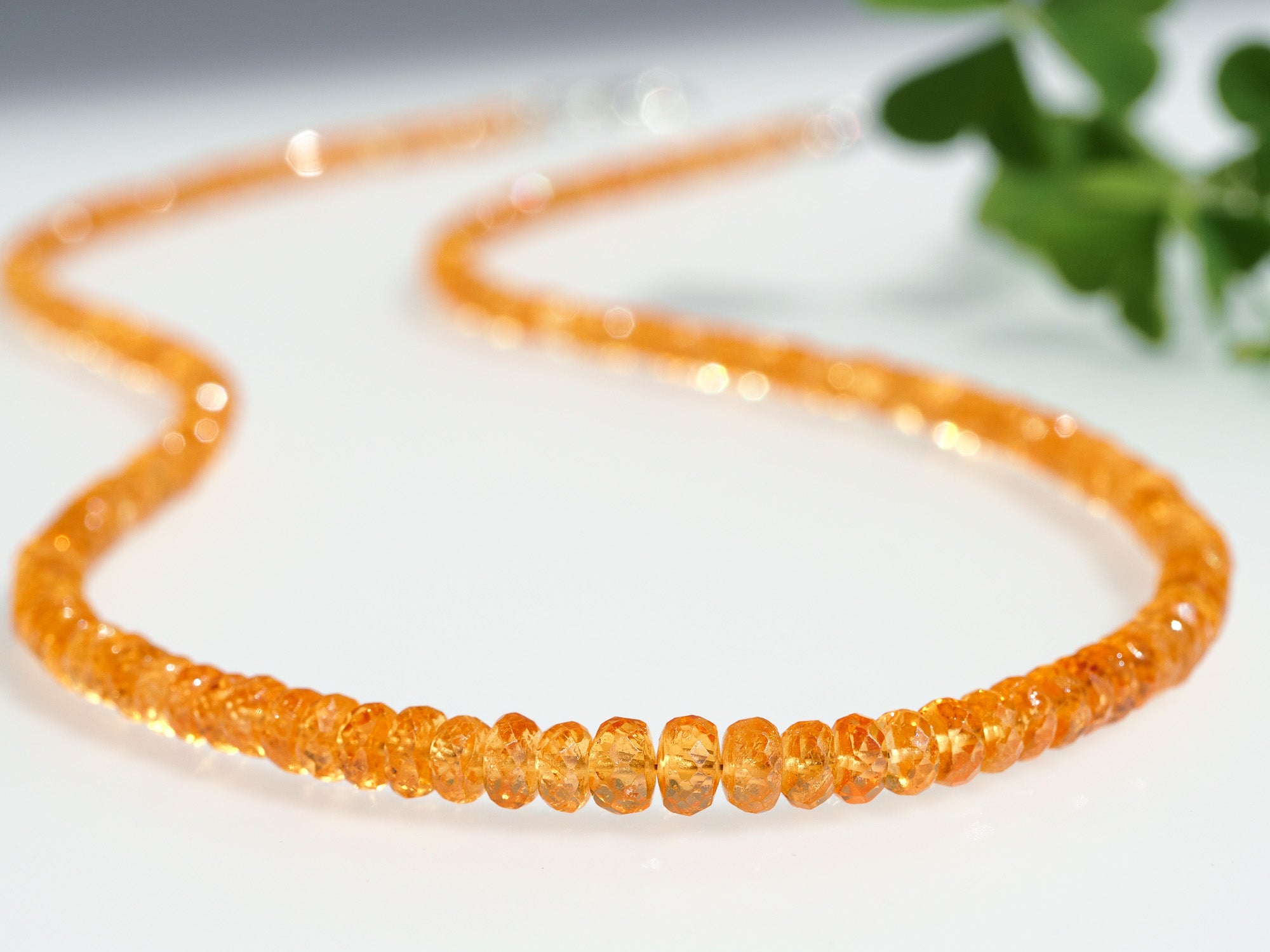 Mandarin Granat Kette 925 Silber – leuchtend & selten