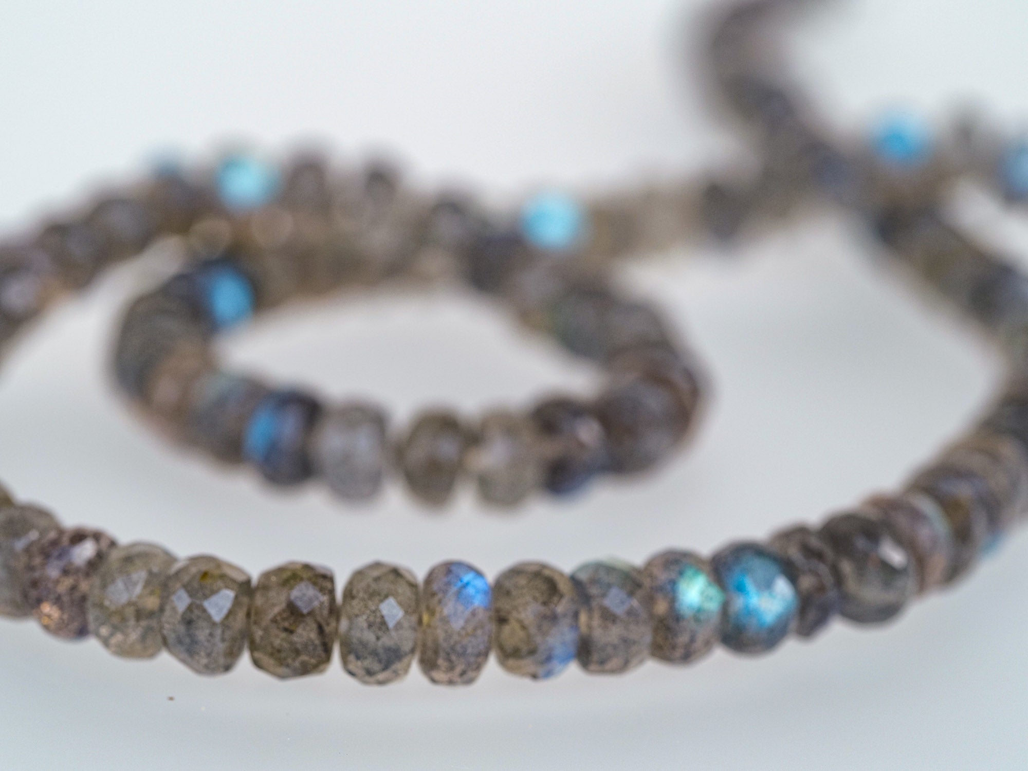 Kurze Labradorit Kette facettiert 925 Silber Verschluss (Kopie)