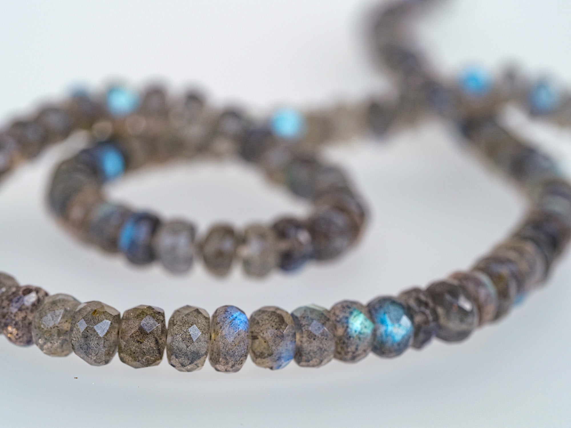 Kurze Labradorit Kette facettiert 925 Silber Verschluss (Kopie)