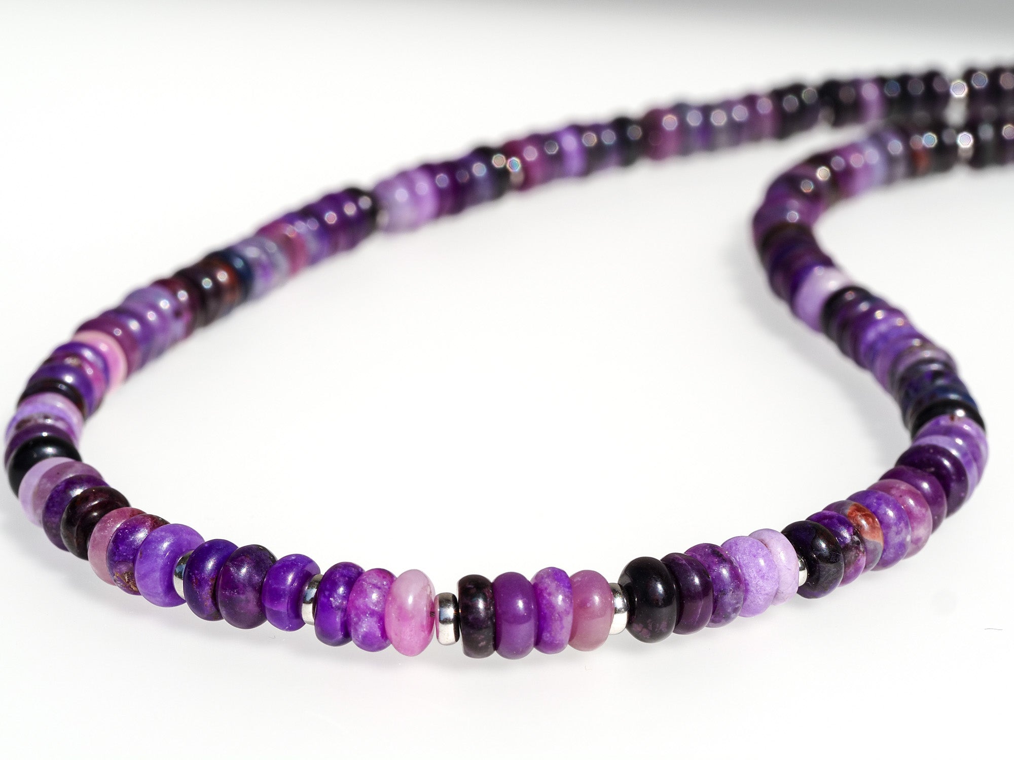 Sugilite necklace silver 48,5cm AAA gemstone necklace