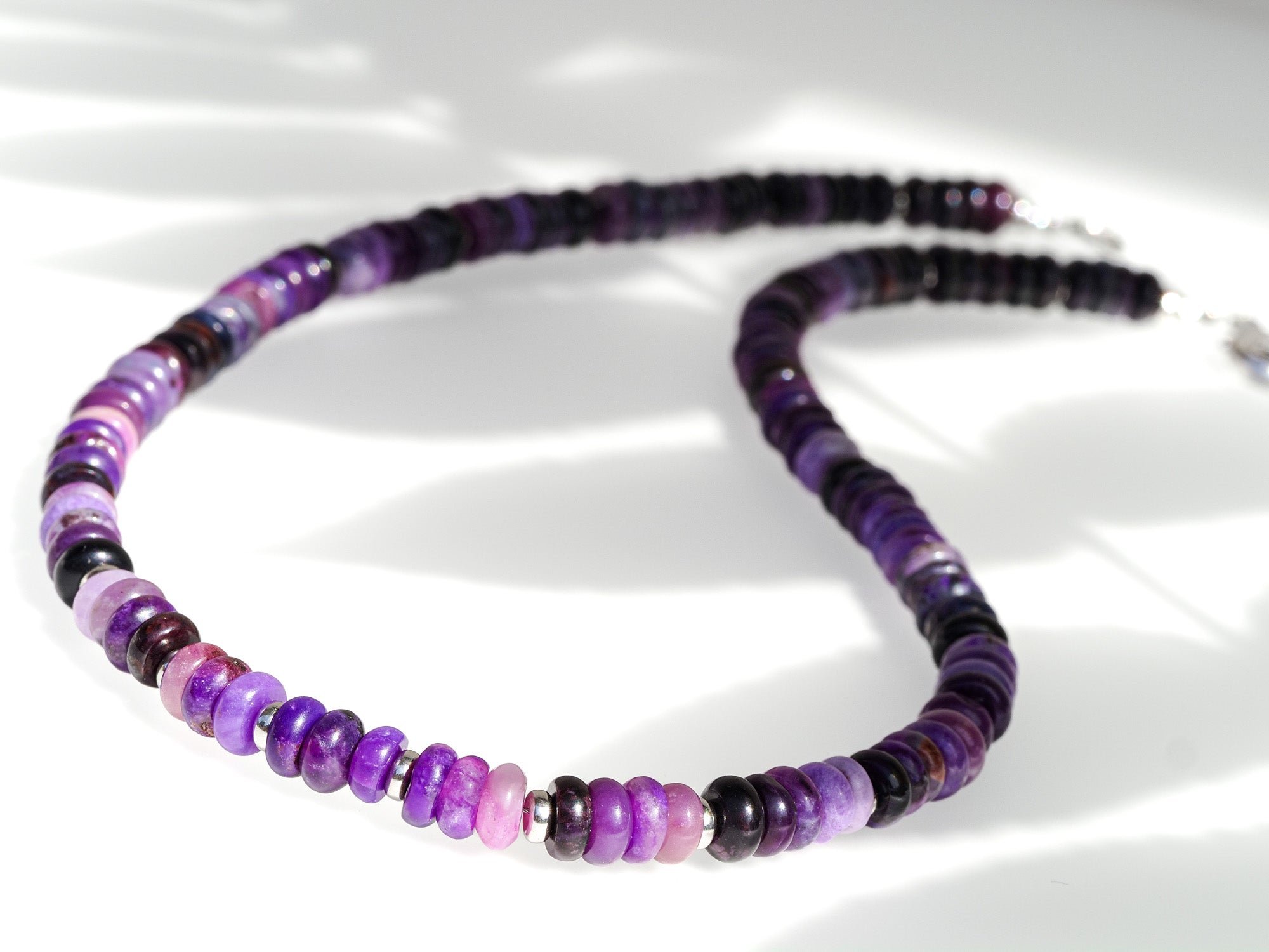 Sugilite necklace silver 48,5cm AAA gemstone necklace
