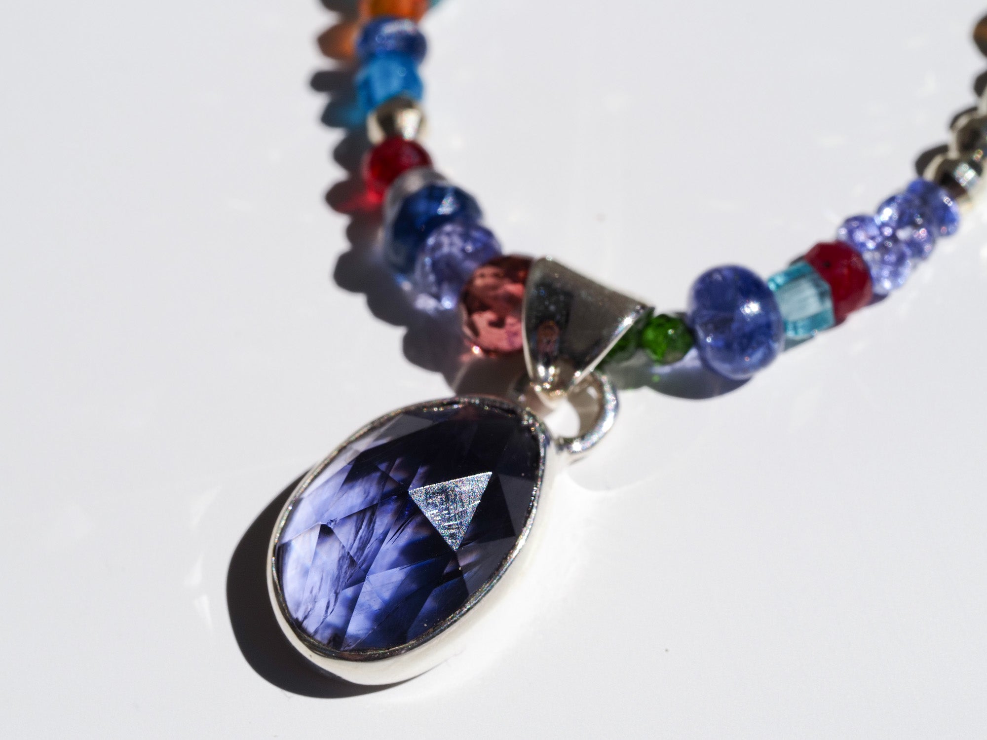 Colorful gemstone necklace colorful energy chakra necklace
