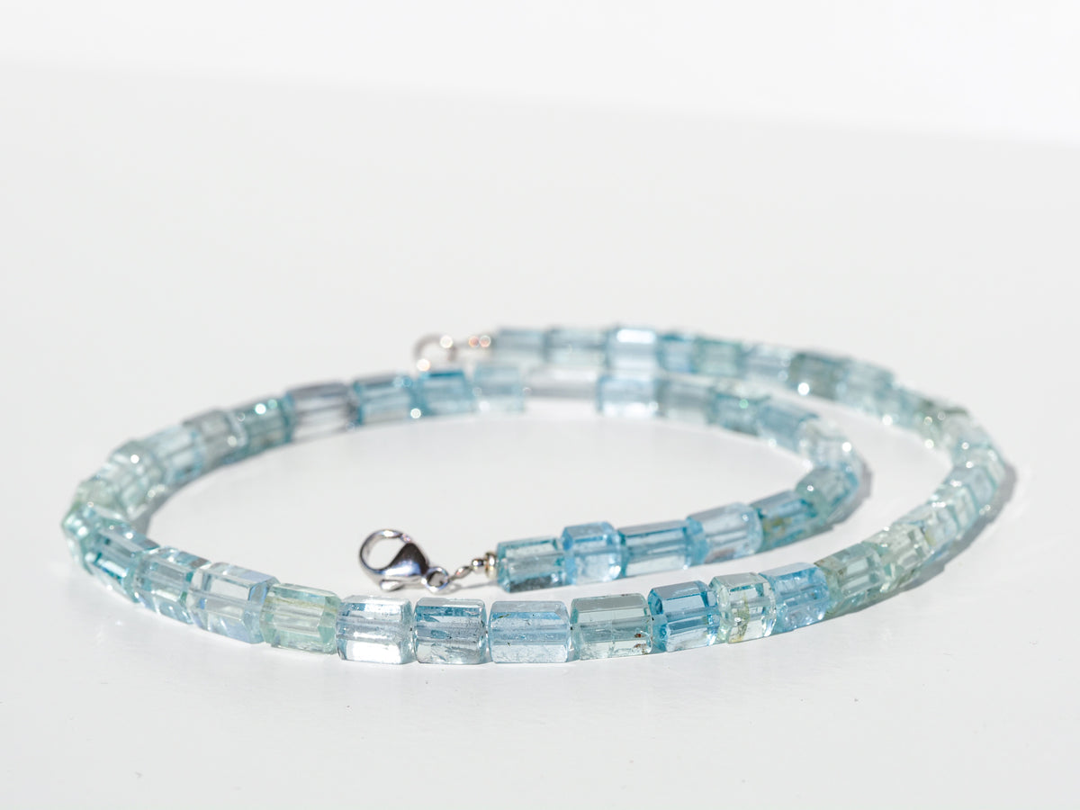 Aquamarin Kristall Kette blaue Edelstein Halskette Natur - elstardesign