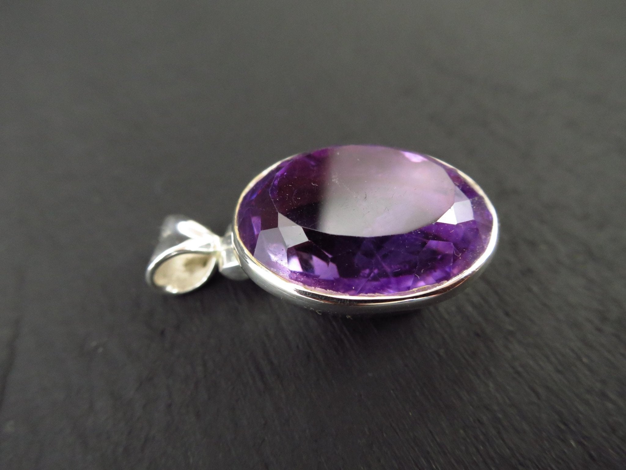 Amethyst Anhänger 925 Silber lila Edelstein Kettenanhänger