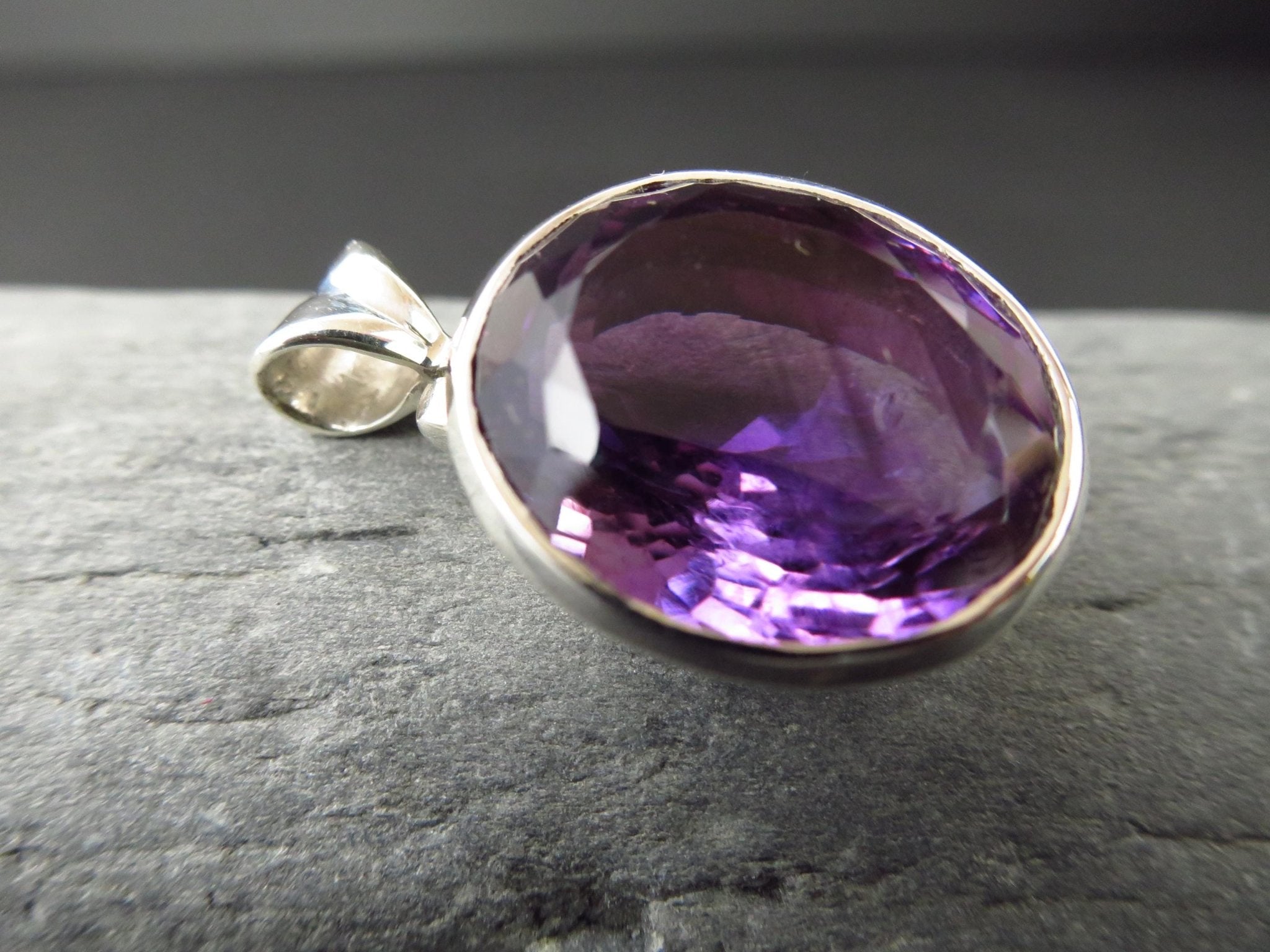 Amethyst Anhänger 925 Silber lila Edelstein Schmuckanhänger