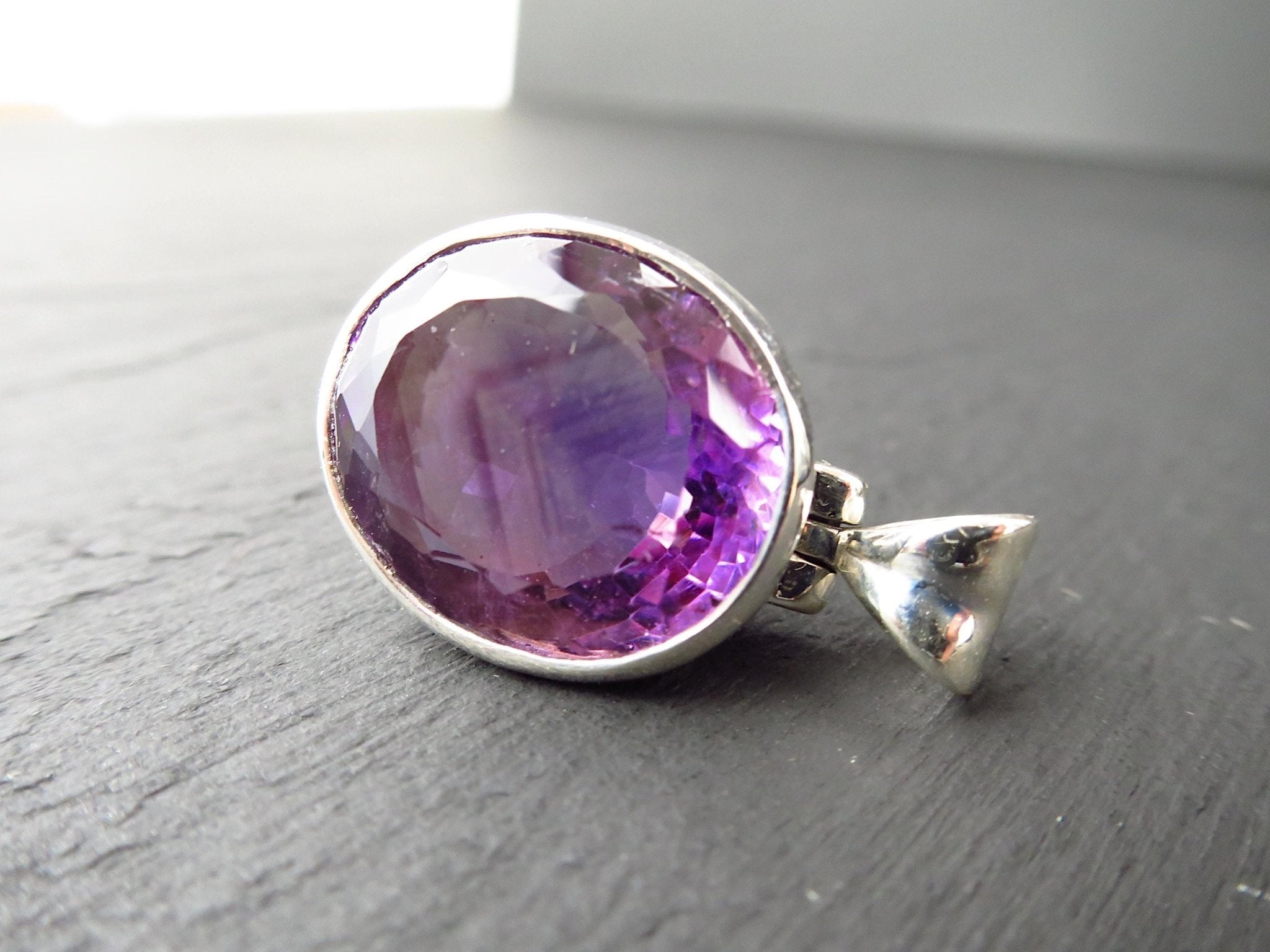 Amethyst Anhänger 925 Silber lila Edelstein Schmuckanhänger