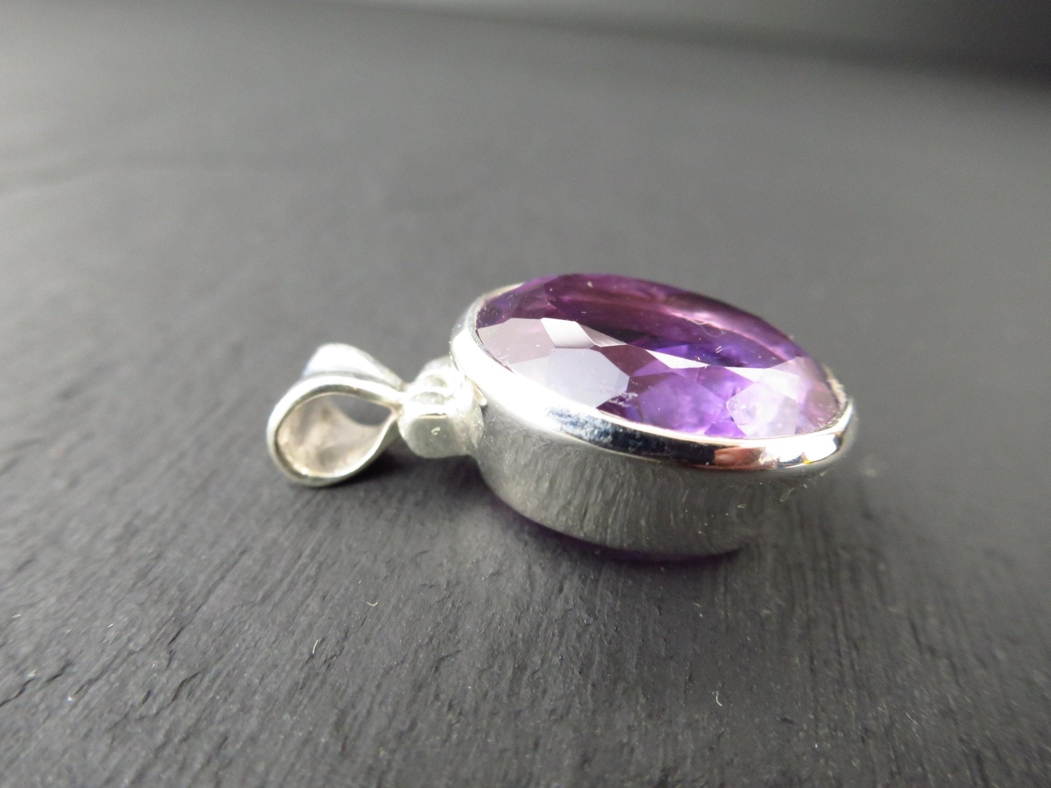 Amethyst Anhänger 925 Silber lila Edelstein Schmuckanhänger