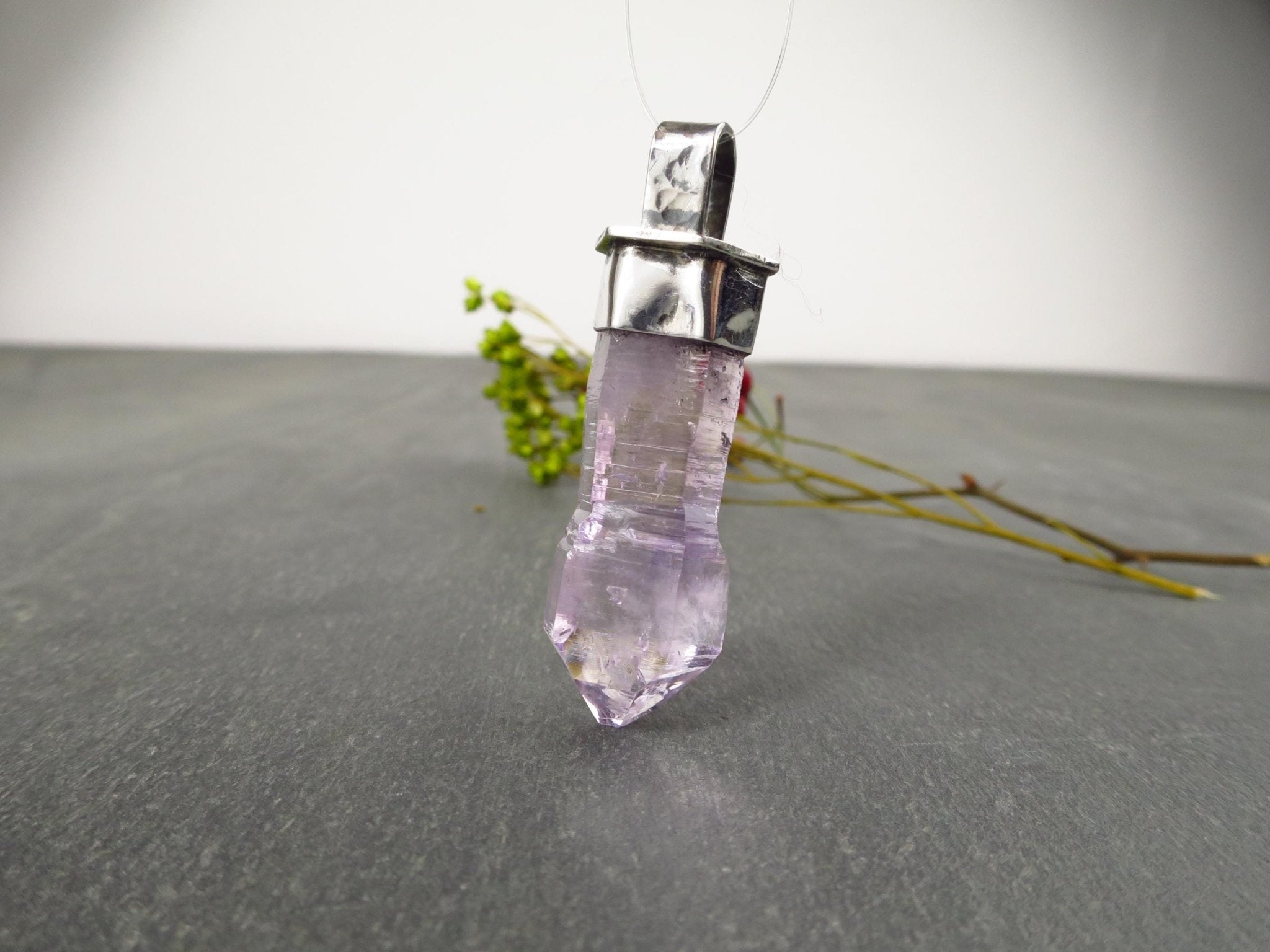 Amethyst Anhänger Silber Amethyst Vera Cruz Kristall Spitze Anhänger Edelstein Mexiko Silber Zepter Amethyst Kristall Energie Quarz Amethyst