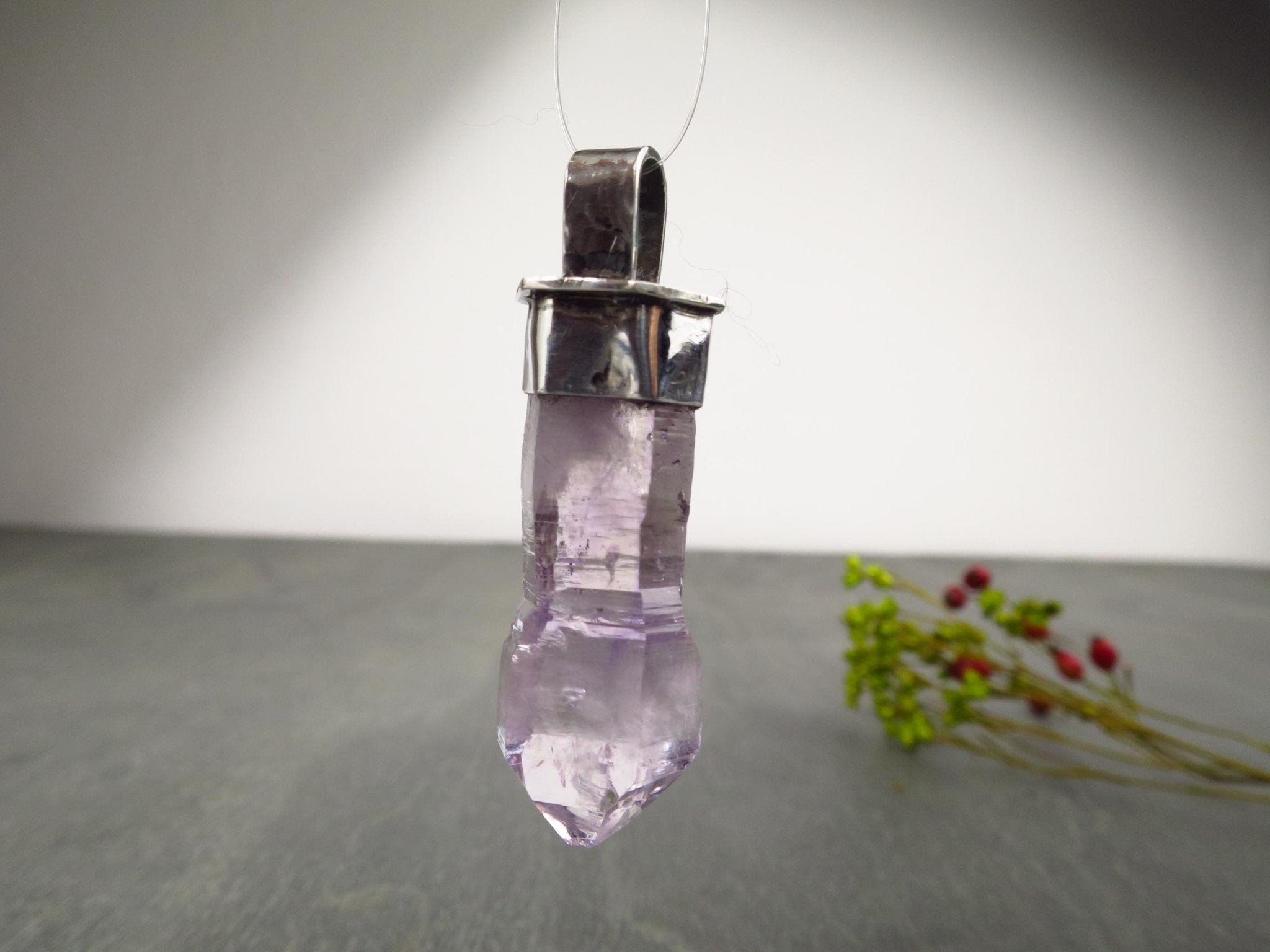 Amethyst Anhänger Silber Amethyst Vera Cruz Kristall Spitze Anhänger Edelstein Mexiko Silber Zepter Amethyst Kristall Energie Quarz Amethyst