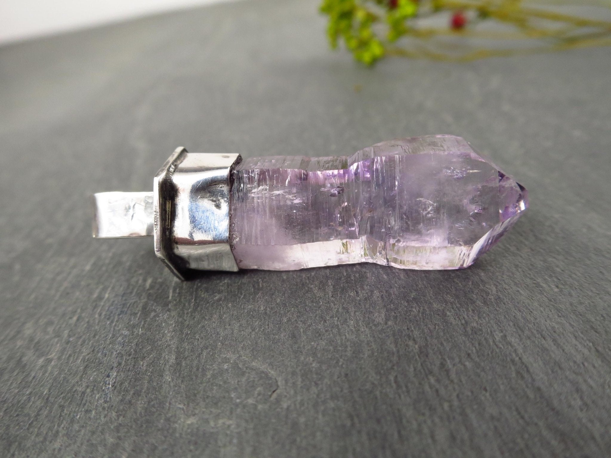 Amethyst Anhänger Silber Amethyst Vera Cruz Kristall Spitze Anhänger Edelstein Mexiko Silber Zepter Amethyst Kristall Energie Quarz Amethyst