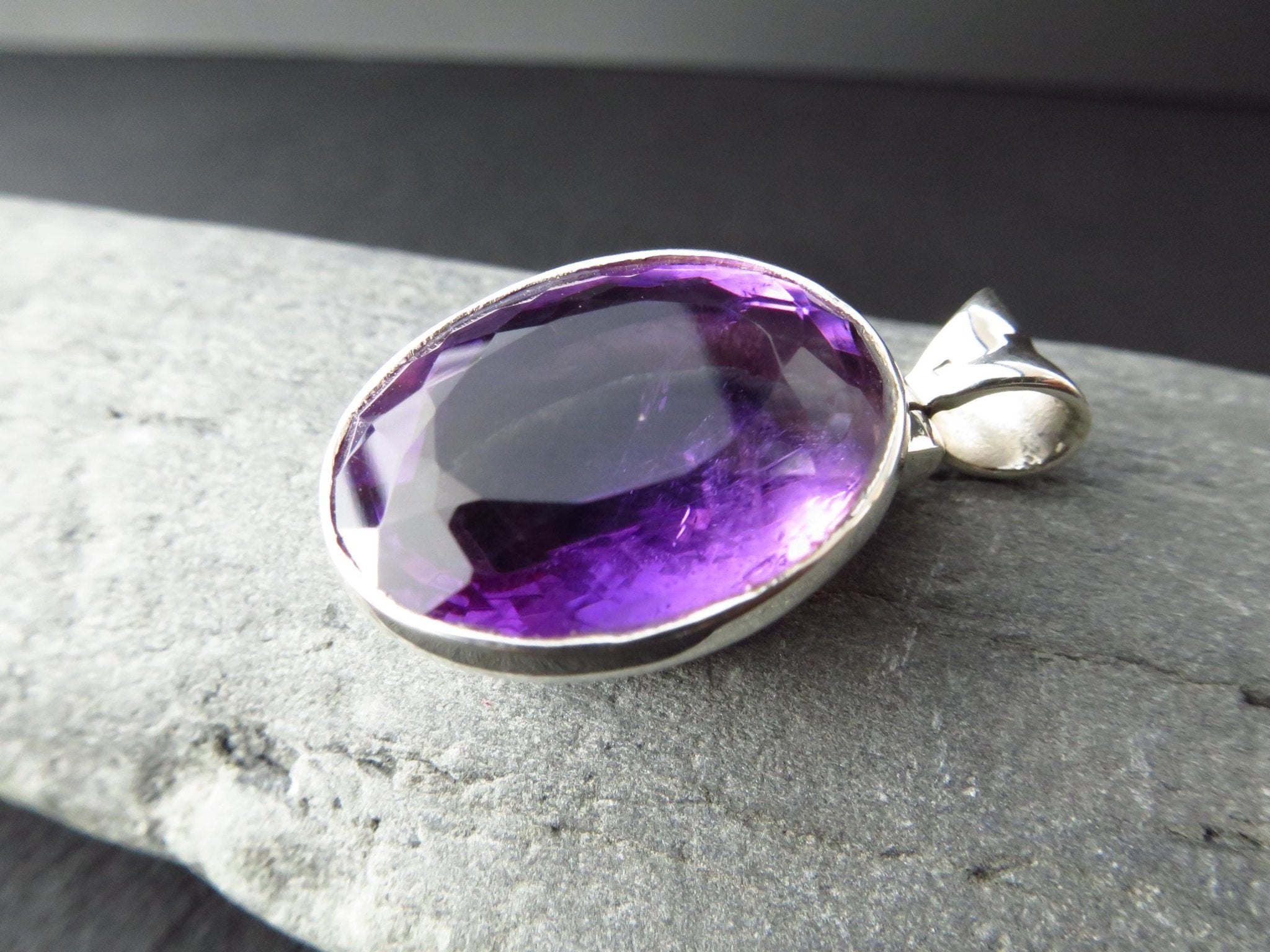 Amethyst Anhänger Sterling Silber lila Natur Edelstein