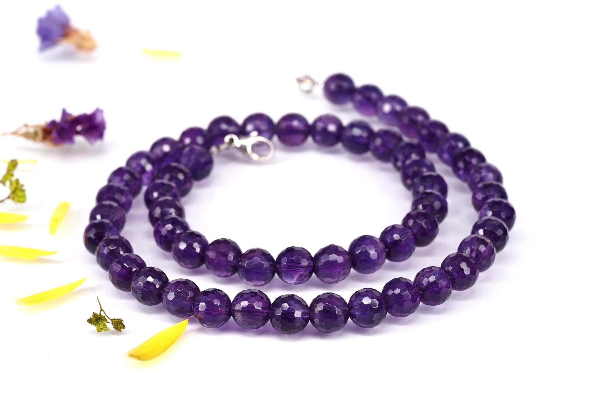 Amethyst Kette lila 45,5cm Edelsteinkette Afrika