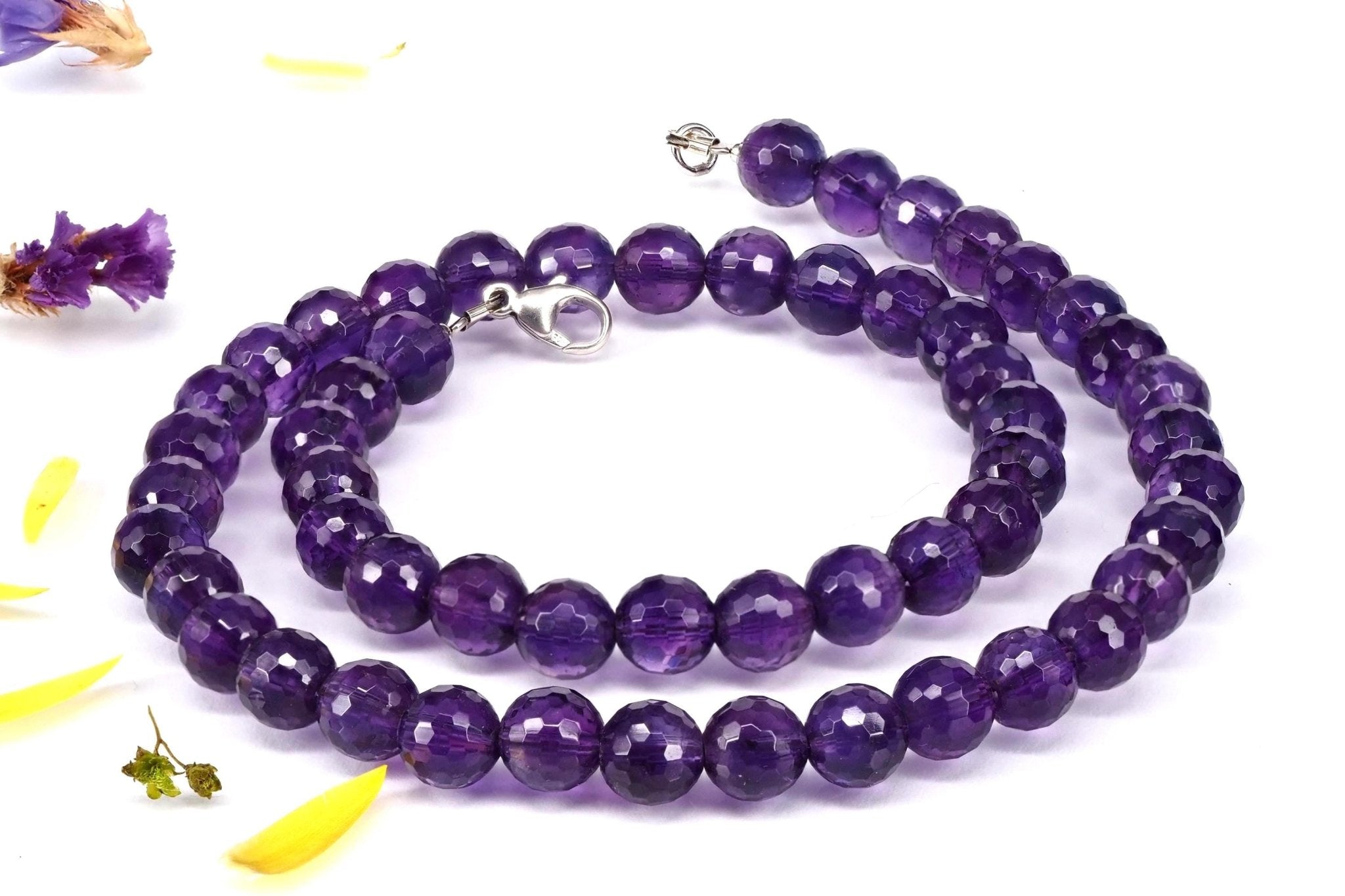 Amethyst Kette lila 45,5cm Edelsteinkette Afrika