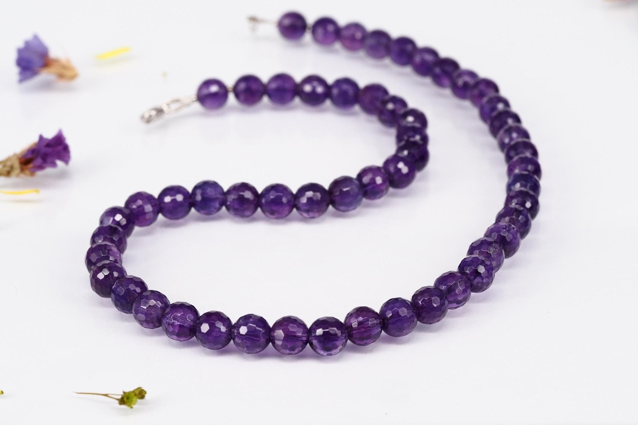 Amethyst Kette lila 45,5cm Edelsteinkette Afrika