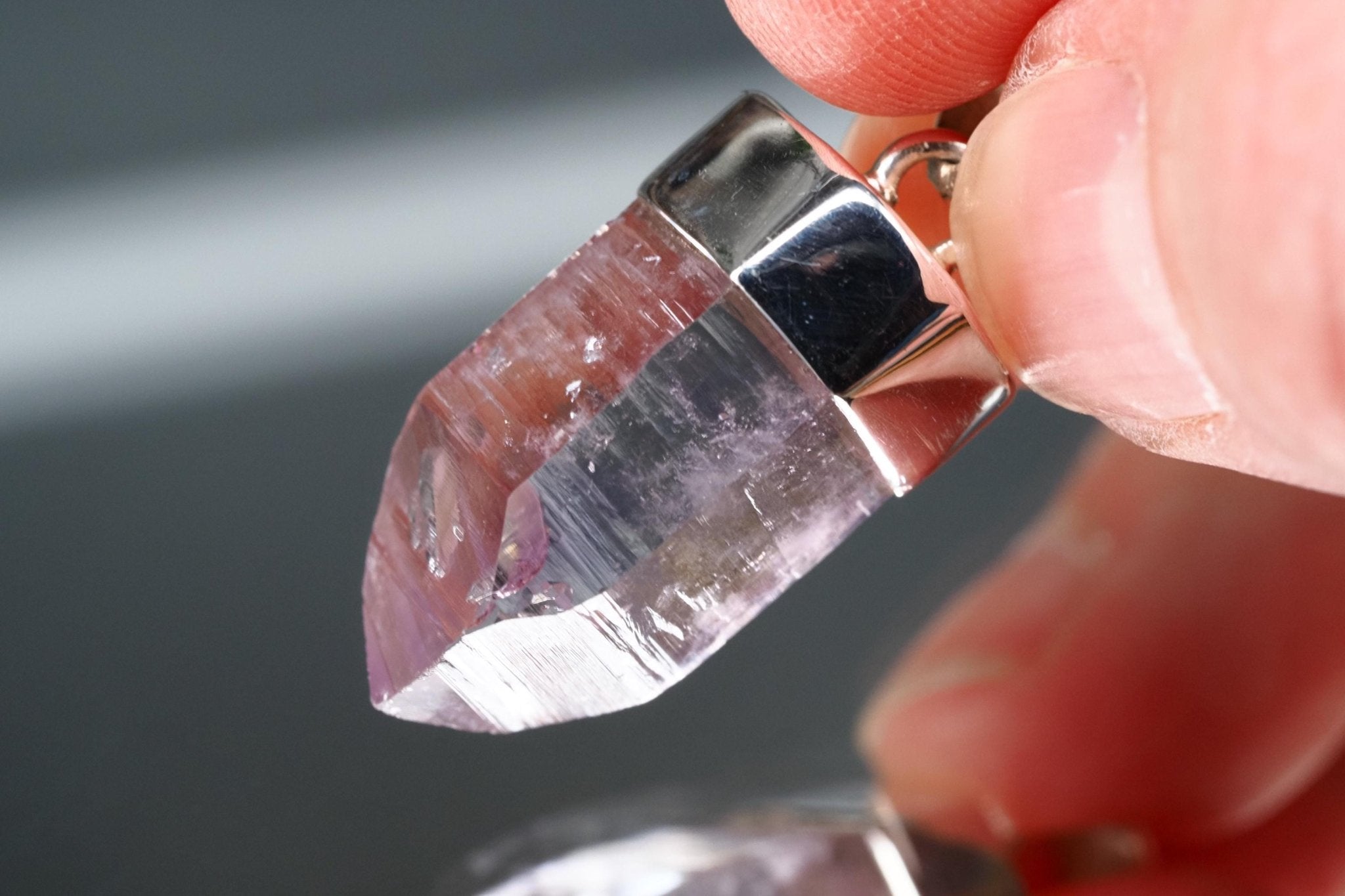 Amethyst Namibia Silber Anhänger Länge mit Öse 33mm