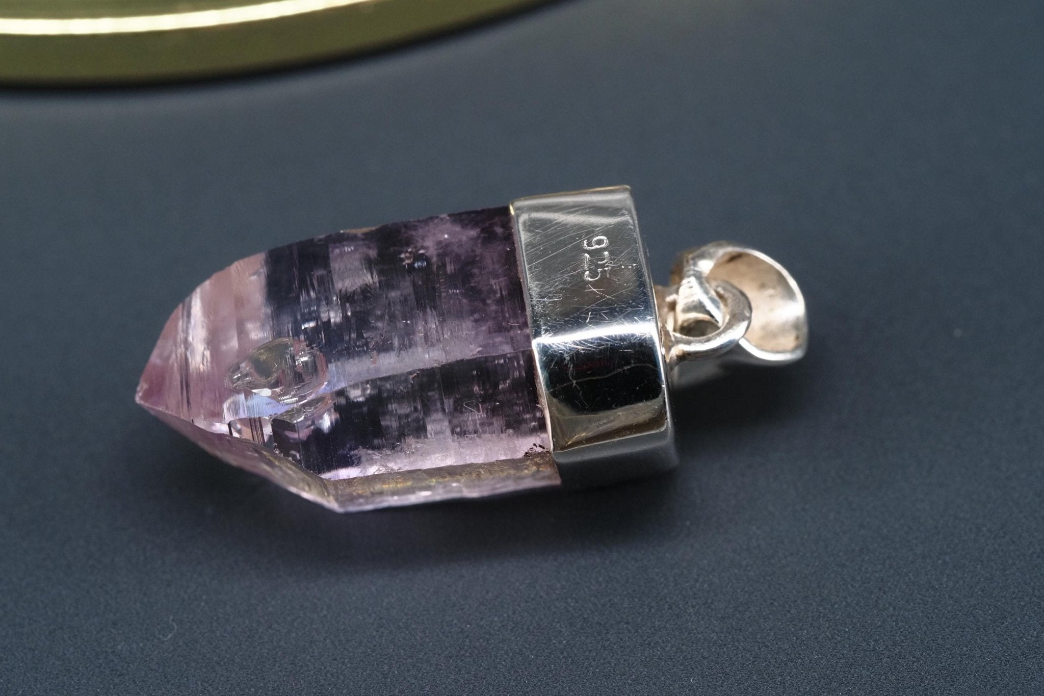 Amethyst Namibia Silber Anhänger Länge mit Öse 33mm