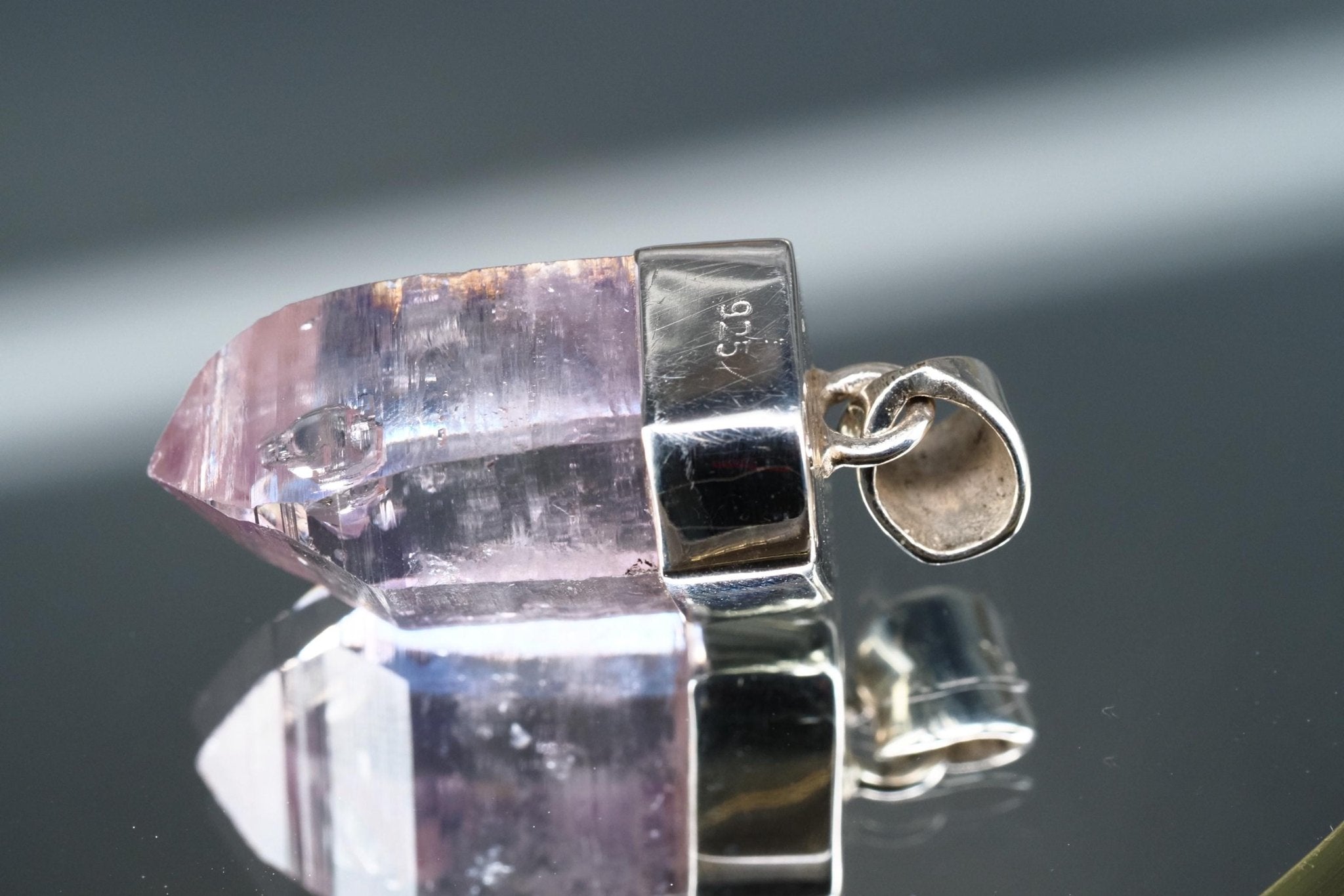 Amethyst Namibia Silber Anhänger Länge mit Öse 33mm