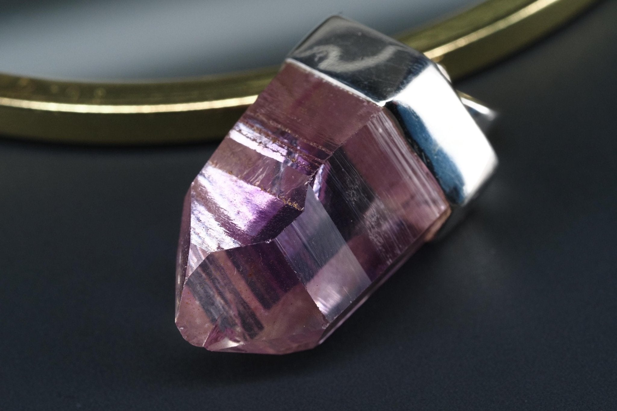 Amethyst Namibia Silber Anhänger Länge mit Öse 35mm