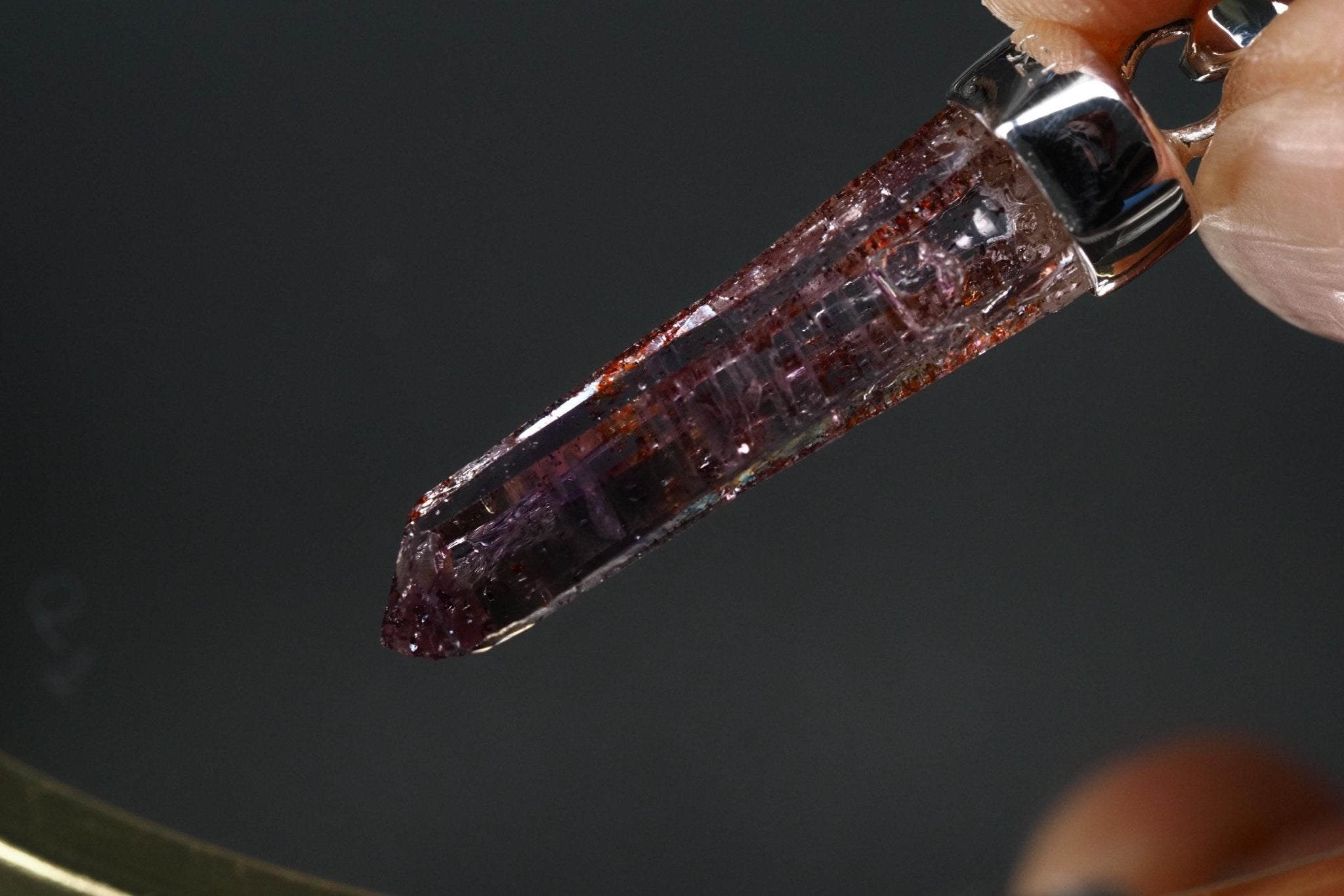 Amethyst Namibia Silber Anhänger Länge mit Öse 35mm