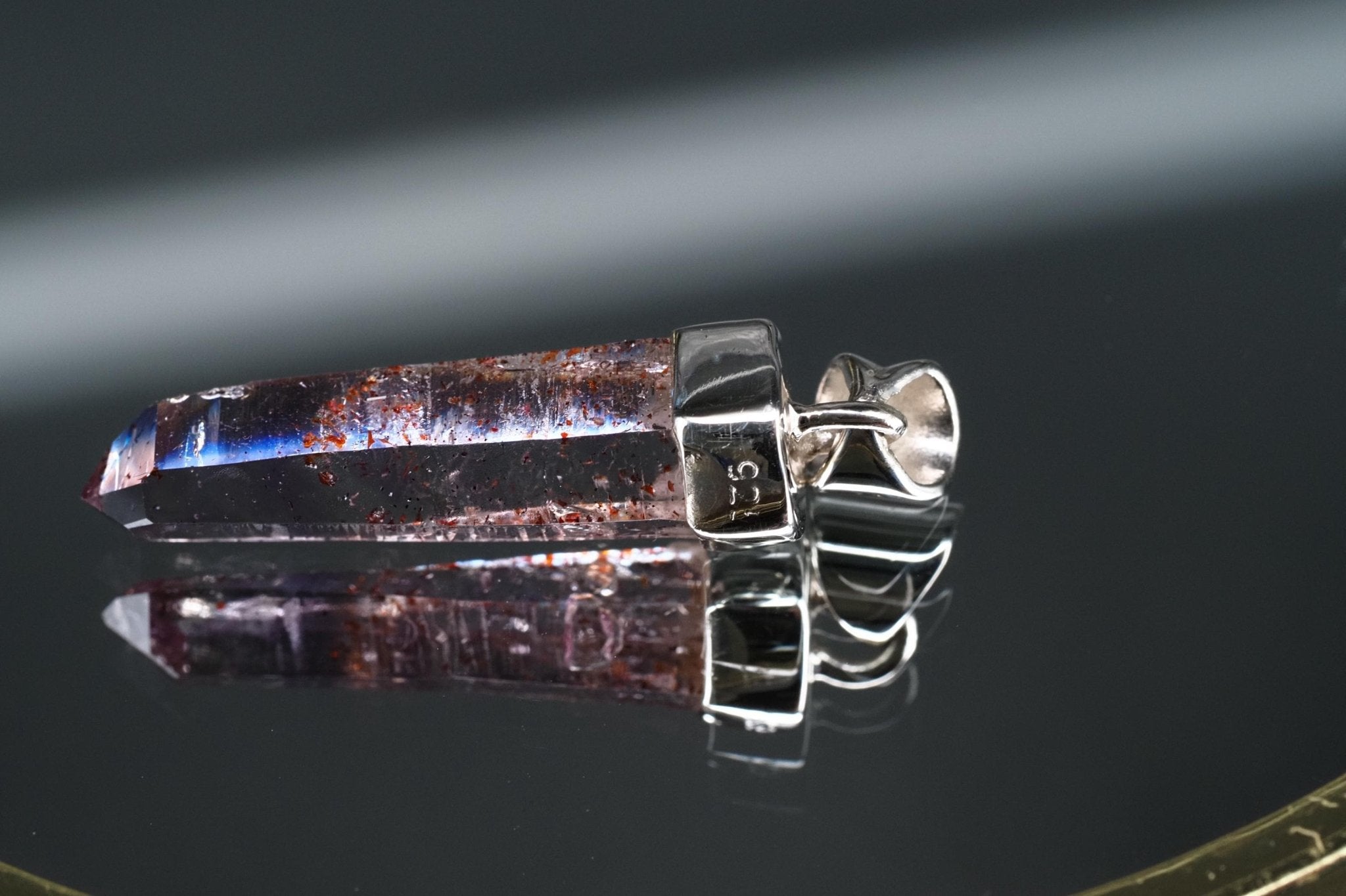 Amethyst Namibia Silber Anhänger Länge mit Öse 35mm