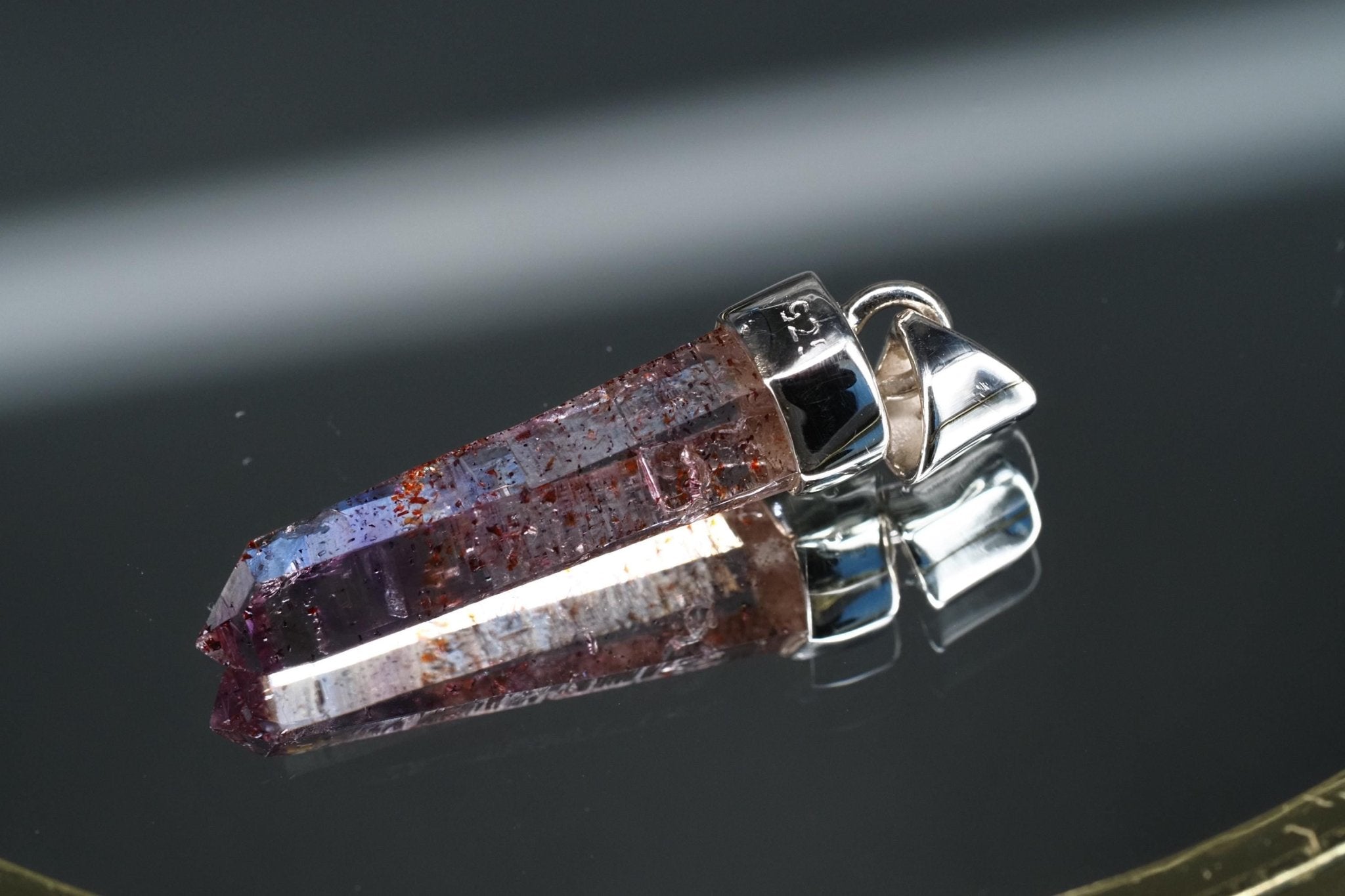 Amethyst Namibia Silber Anhänger Länge mit Öse 35mm