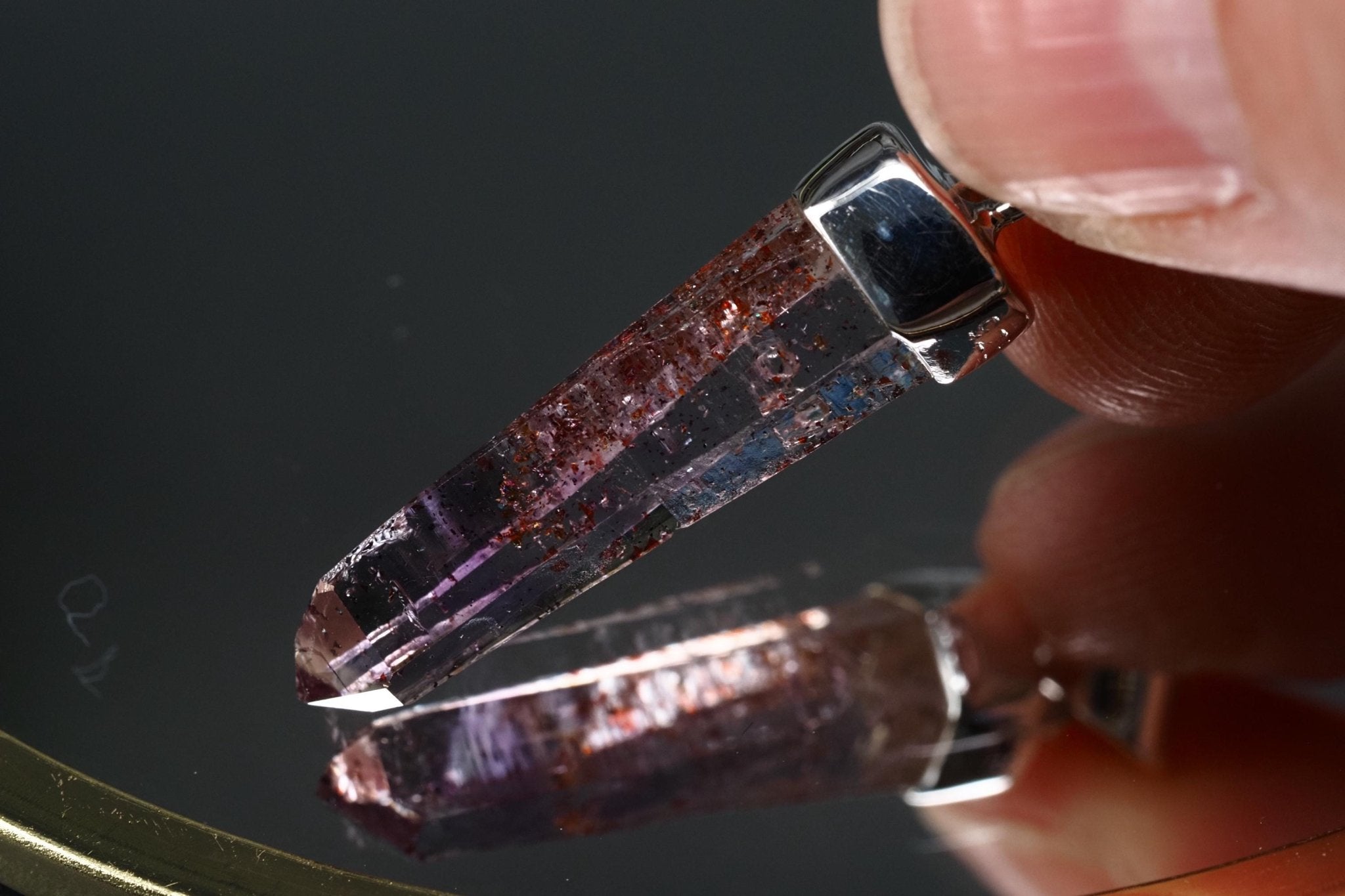 Amethyst Namibia Silber Anhänger Länge mit Öse 35mm