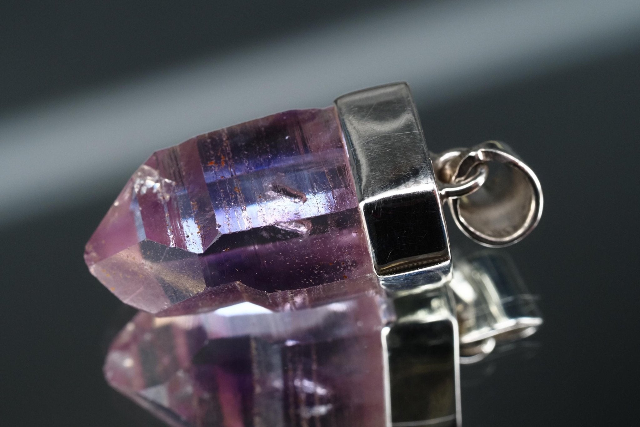 Amethyst Namibia Silber Anhänger Länge mit Öse 35mm
