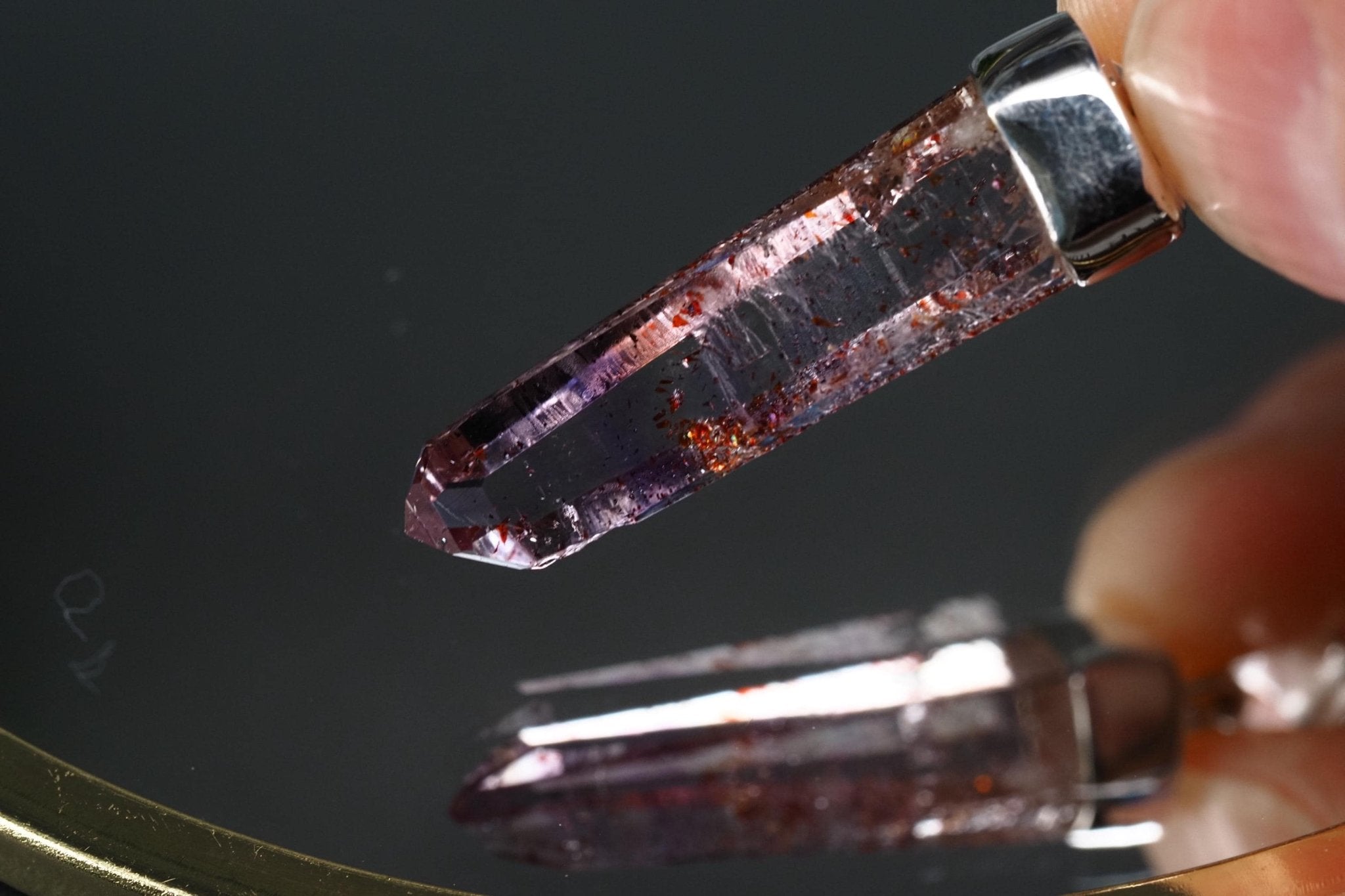 Amethyst Namibia Silber Anhänger Länge mit Öse 35mm