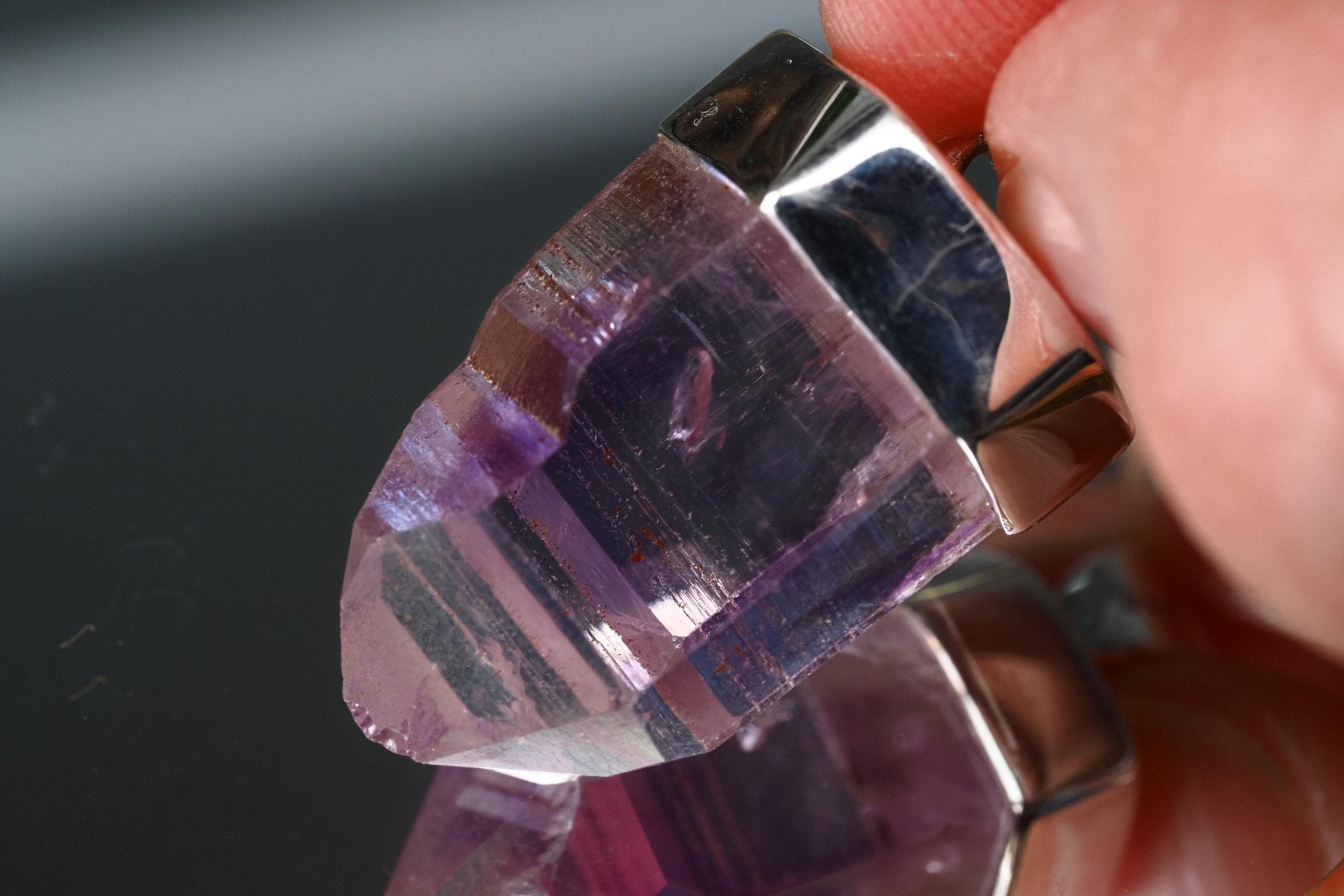 Amethyst Namibia Silber Anhänger Länge mit Öse 35mm