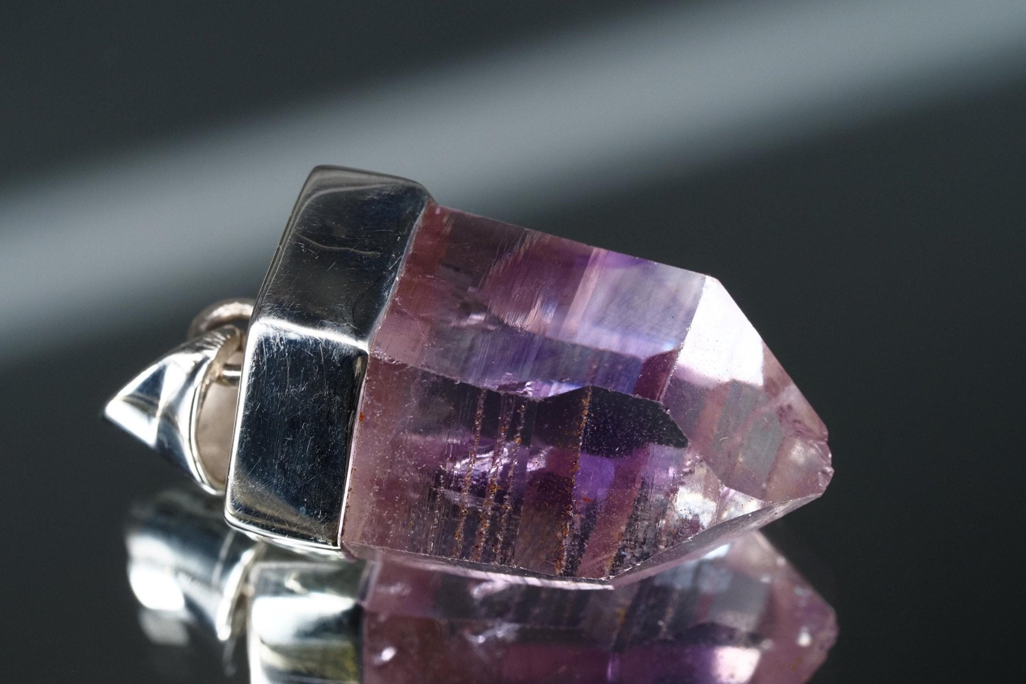 Amethyst Namibia Silber Anhänger Länge mit Öse 35mm