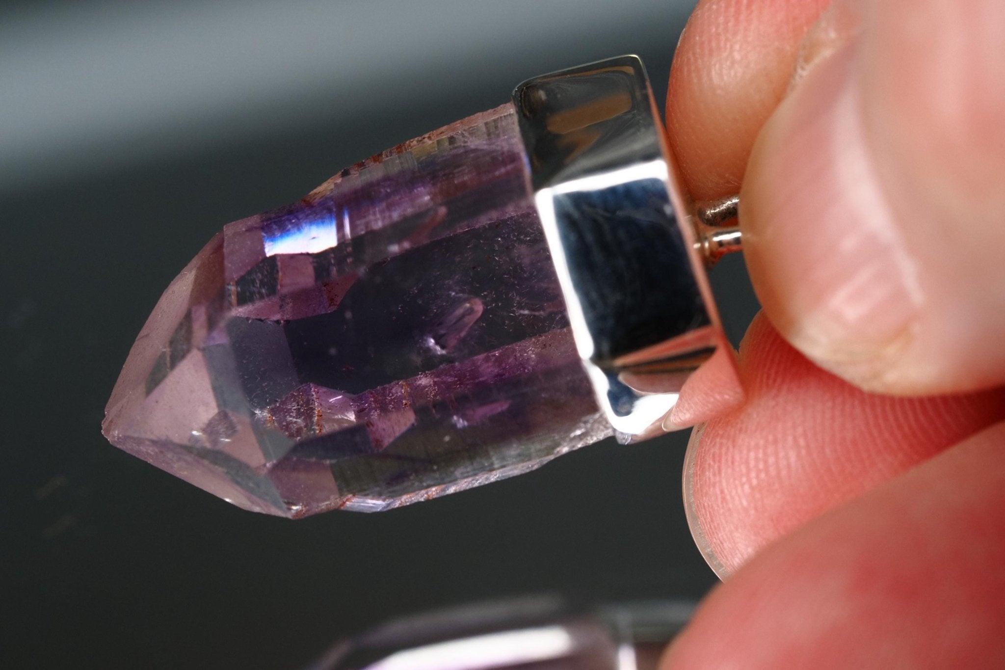 Amethyst Namibia Silber Anhänger Länge mit Öse 35mm