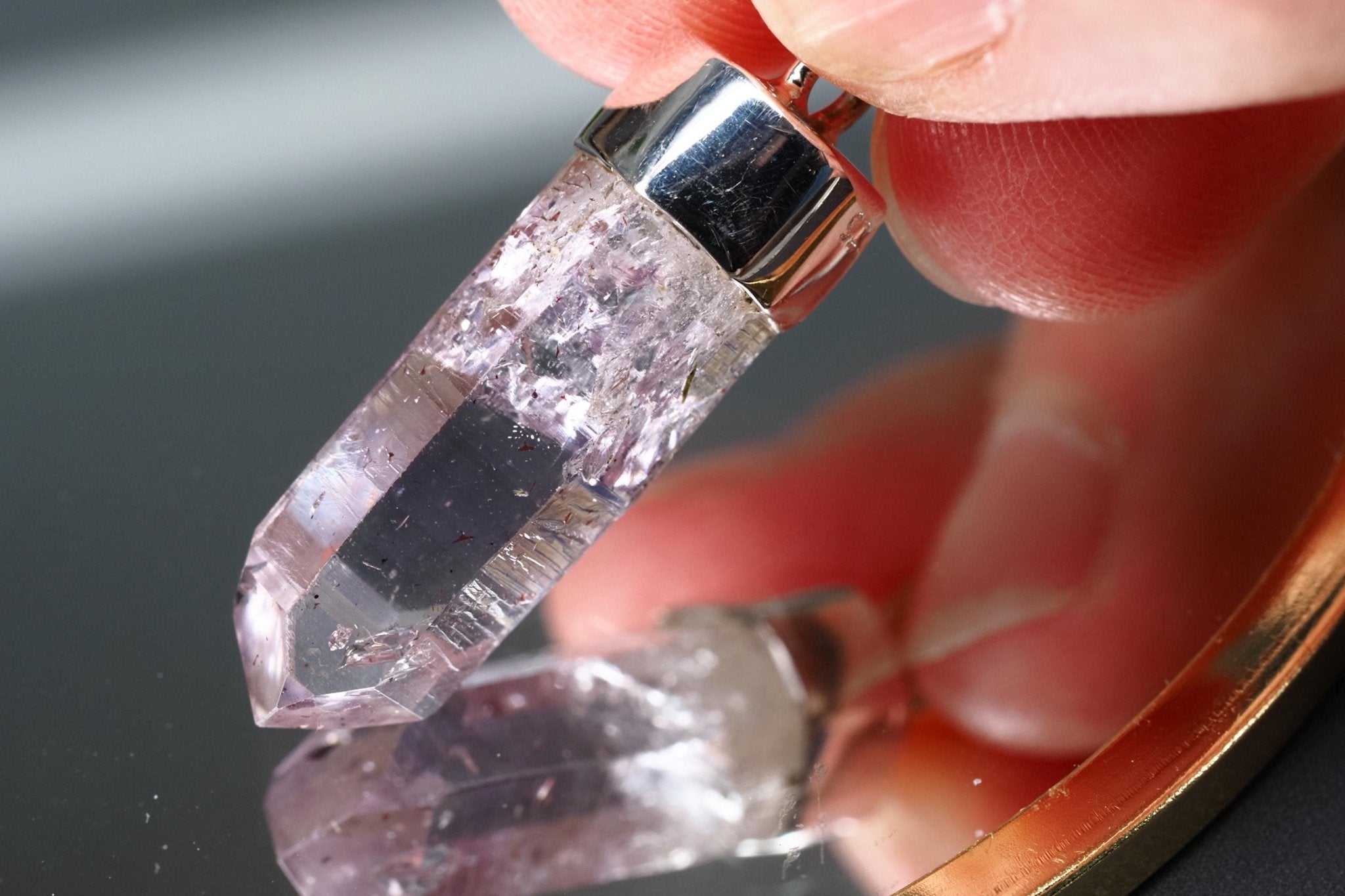 Amethyst Namibia Silber Anhänger Länge mit Öse 36mm