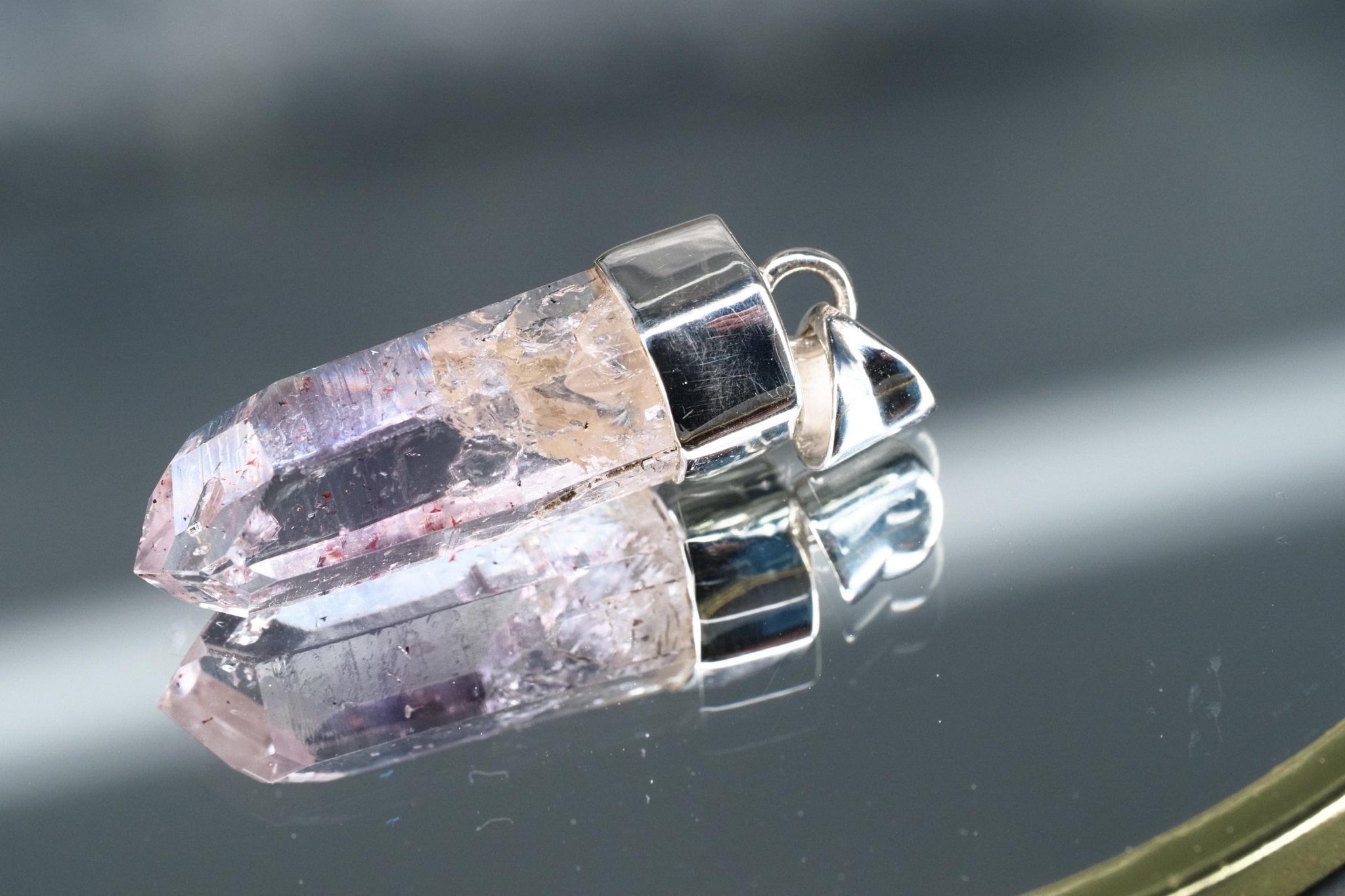 Amethyst Namibia Silber Anhänger Länge mit Öse 36mm