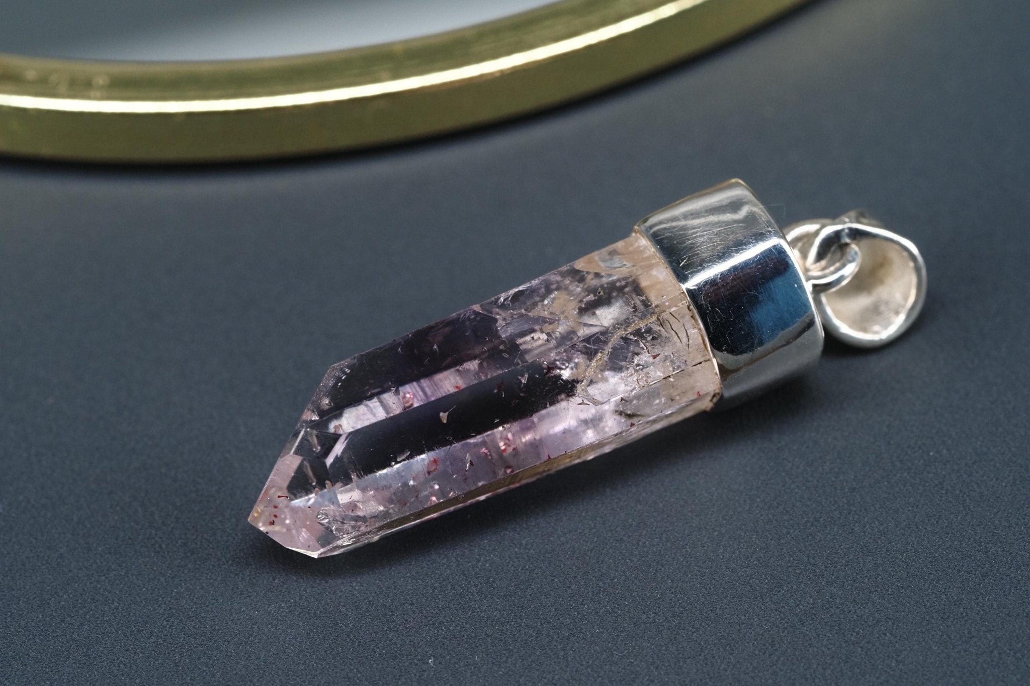 Amethyst Namibia Silber Anhänger Länge mit Öse 36mm